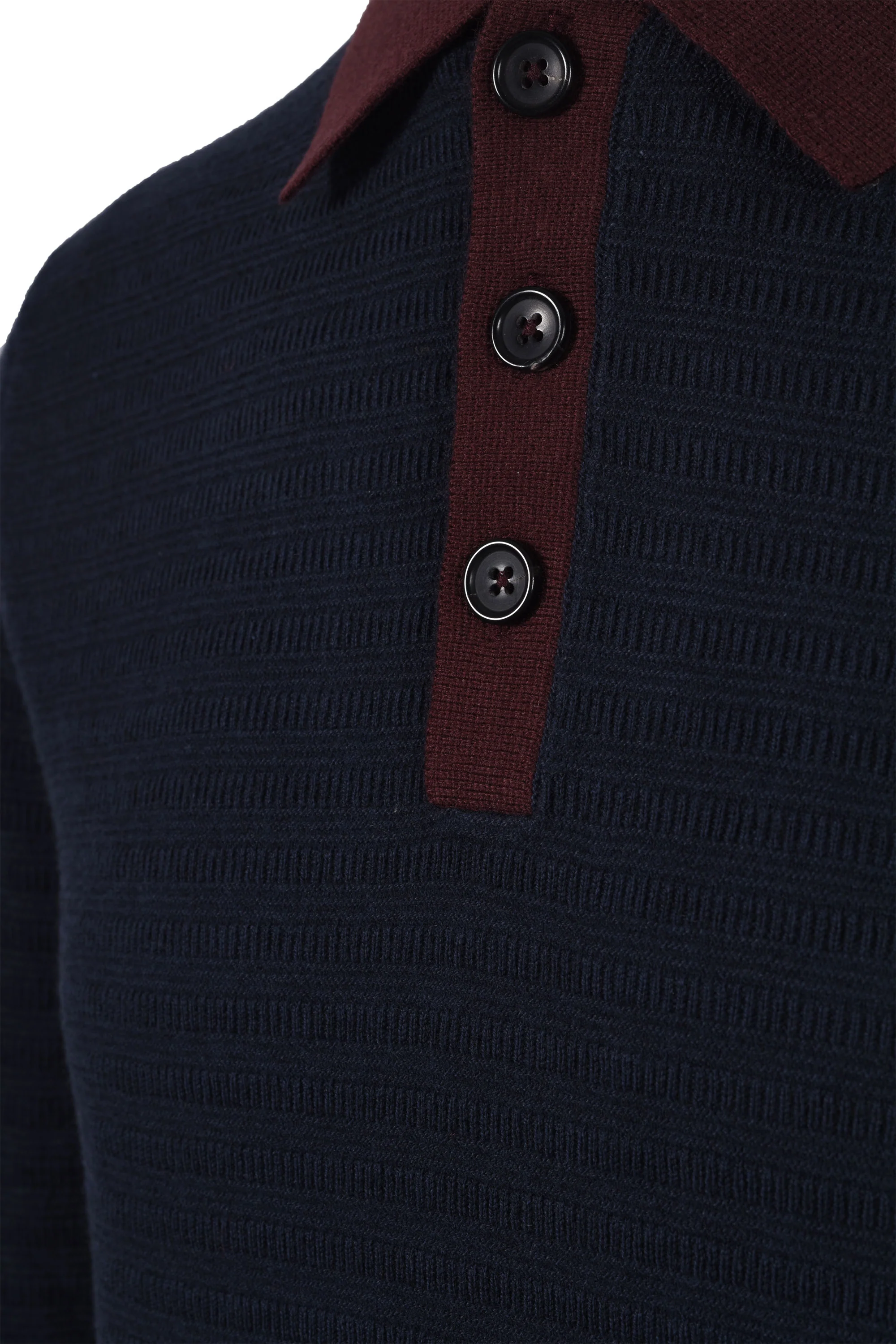 Paul Smith Long Sleeve Knitted Polo Dark Navy - Image 4