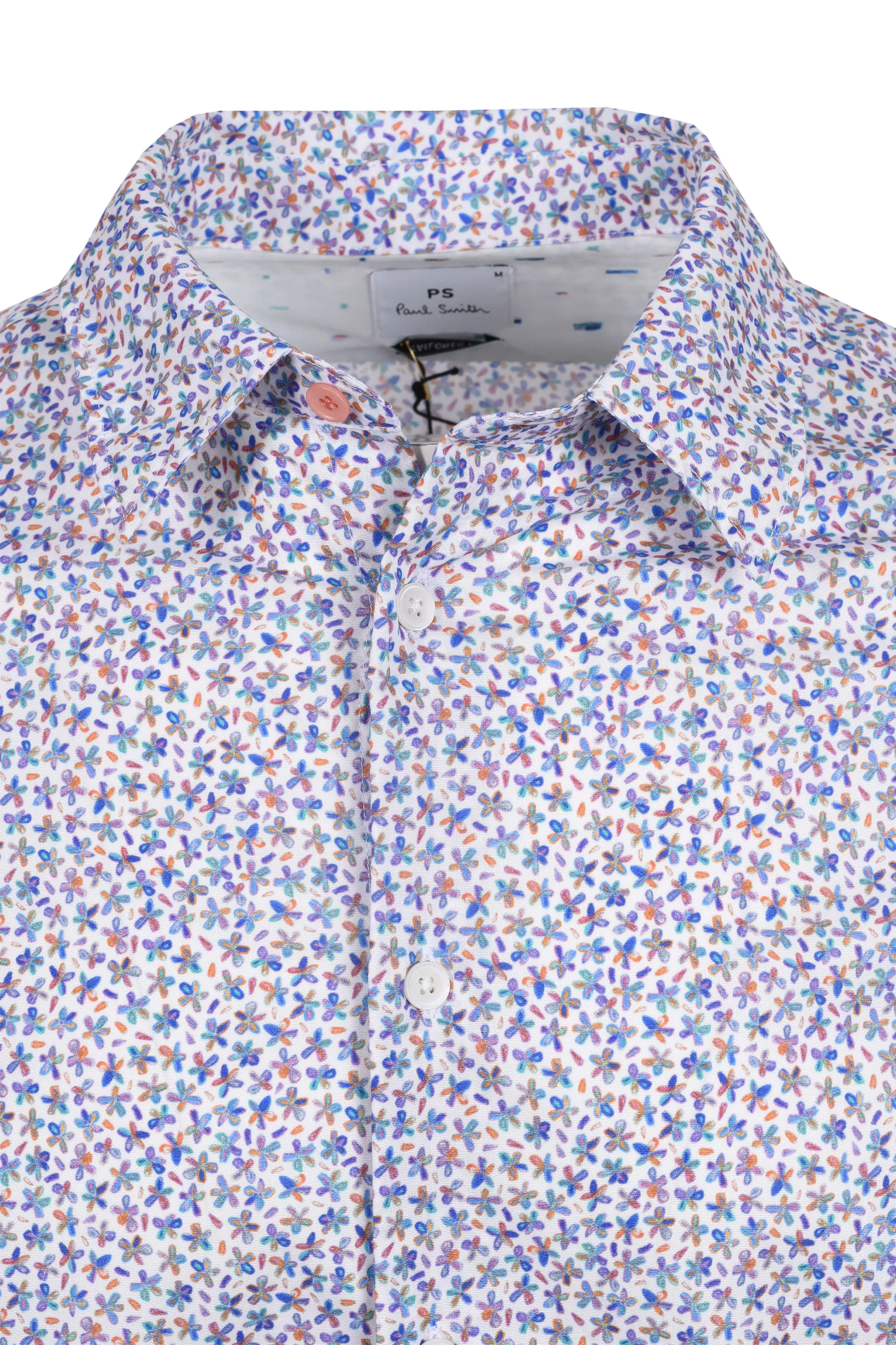 Paul Smith LS Slim Fit Shirt White Floral - Image 2
