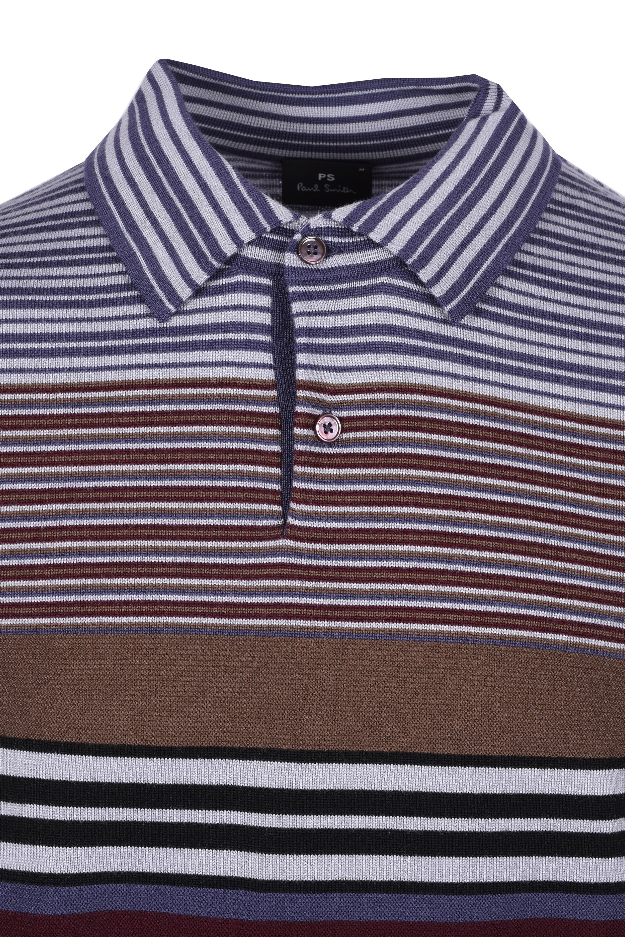 Paul Smith LS Knitted Polo Sweatshirt Dark Violet - Image 2