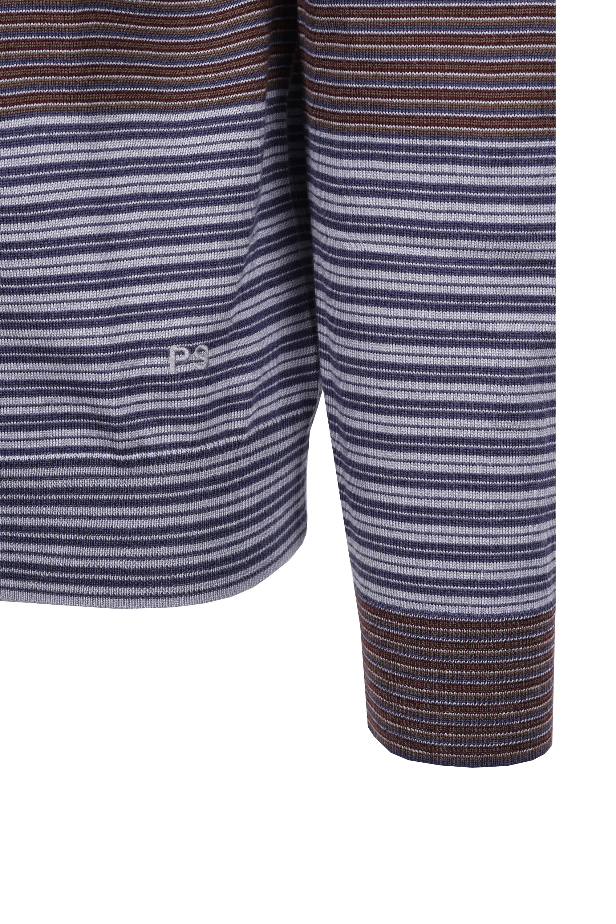 Paul Smith LS Knitted Polo Sweatshirt Dark Violet - Image 3