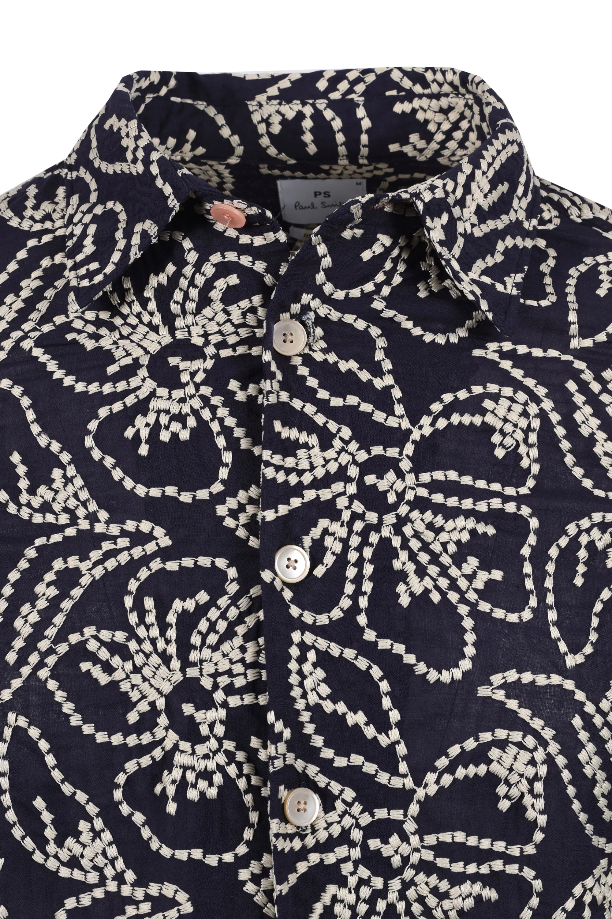 PAUL SMITH LS REG FIT FLORAL SHIRT NAVY - Image 2