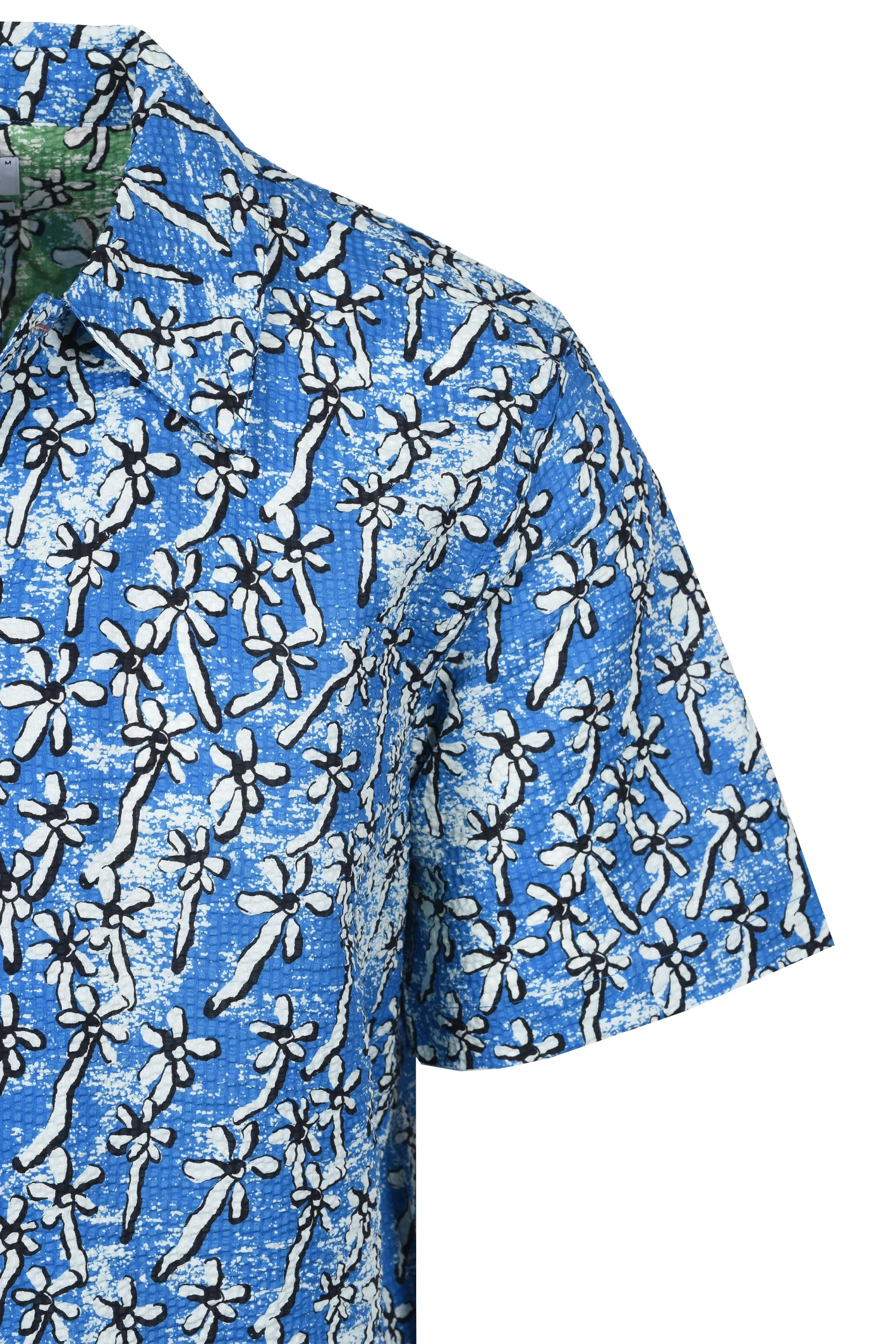 PAUL SMITH CASUAL FIT FLORAL SEERSUCKER SHIRT LIGHT BLUE - Image 3
