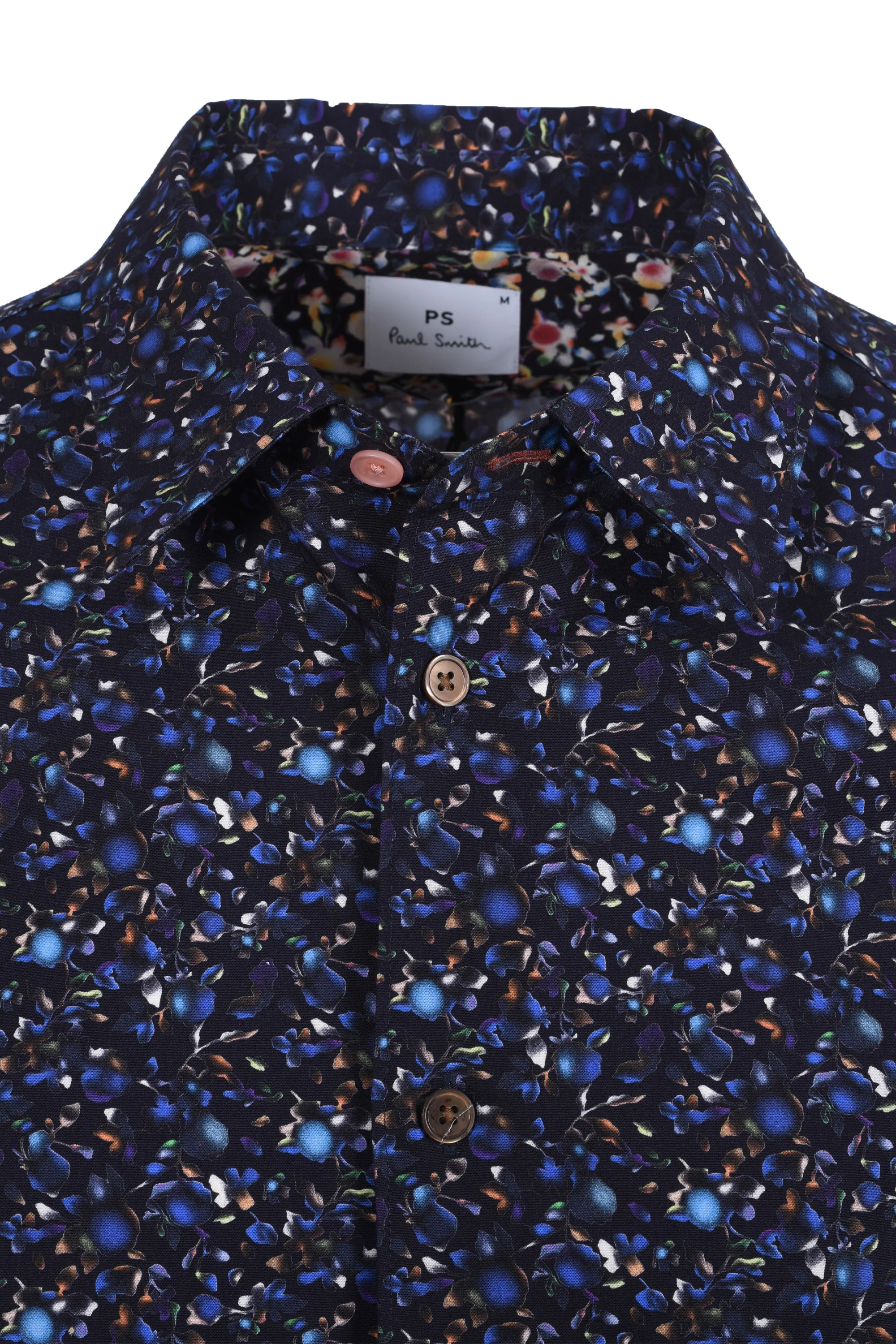 PAUL SMITH PATTERNED LS TAILORED FIT SHIRT BLUE - Image 2