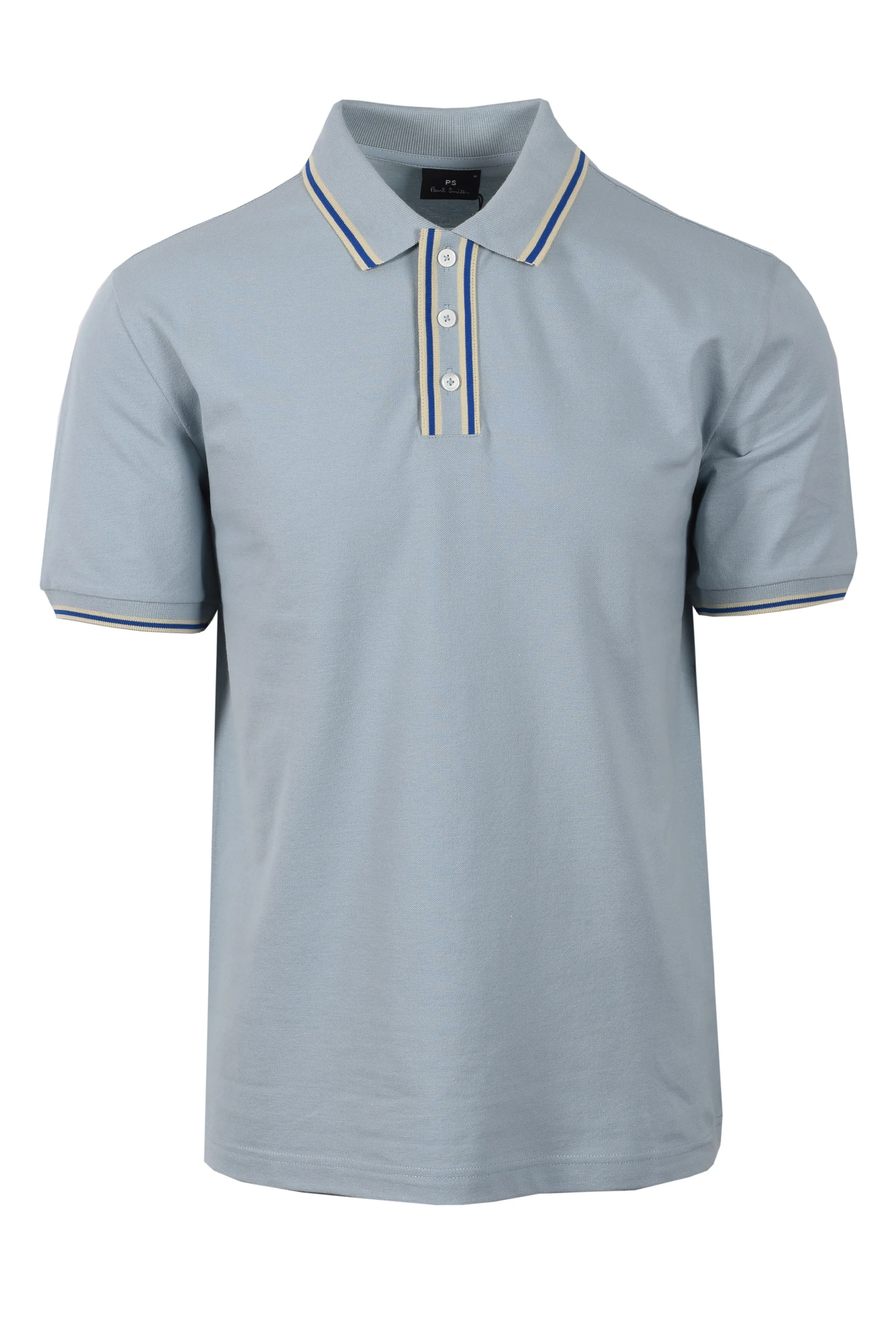 PAUL SMITH REG FIT TIPPED POLO BLUE