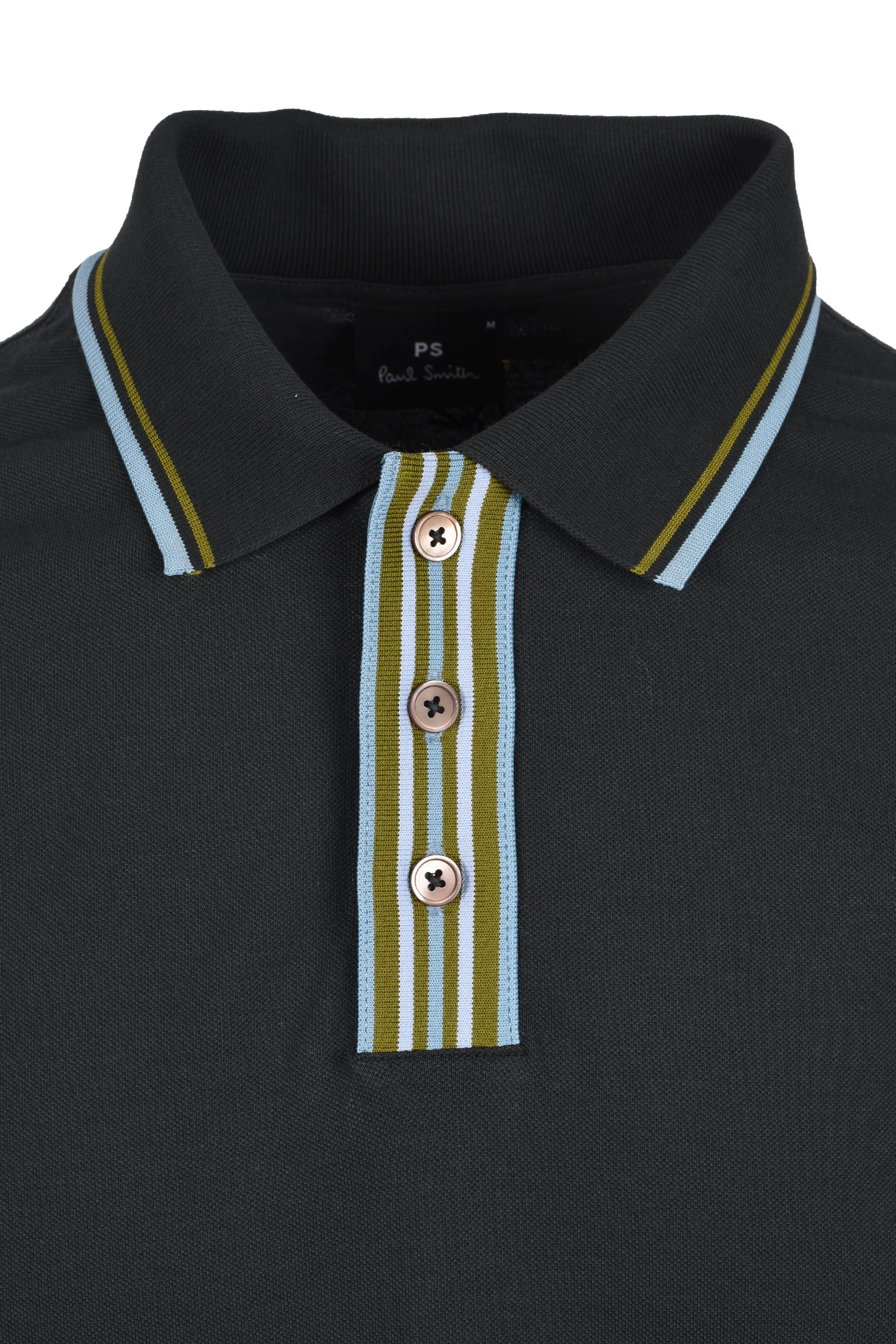 Paul Smith Reg Fit Stripe Placket Polo Green - Image 2