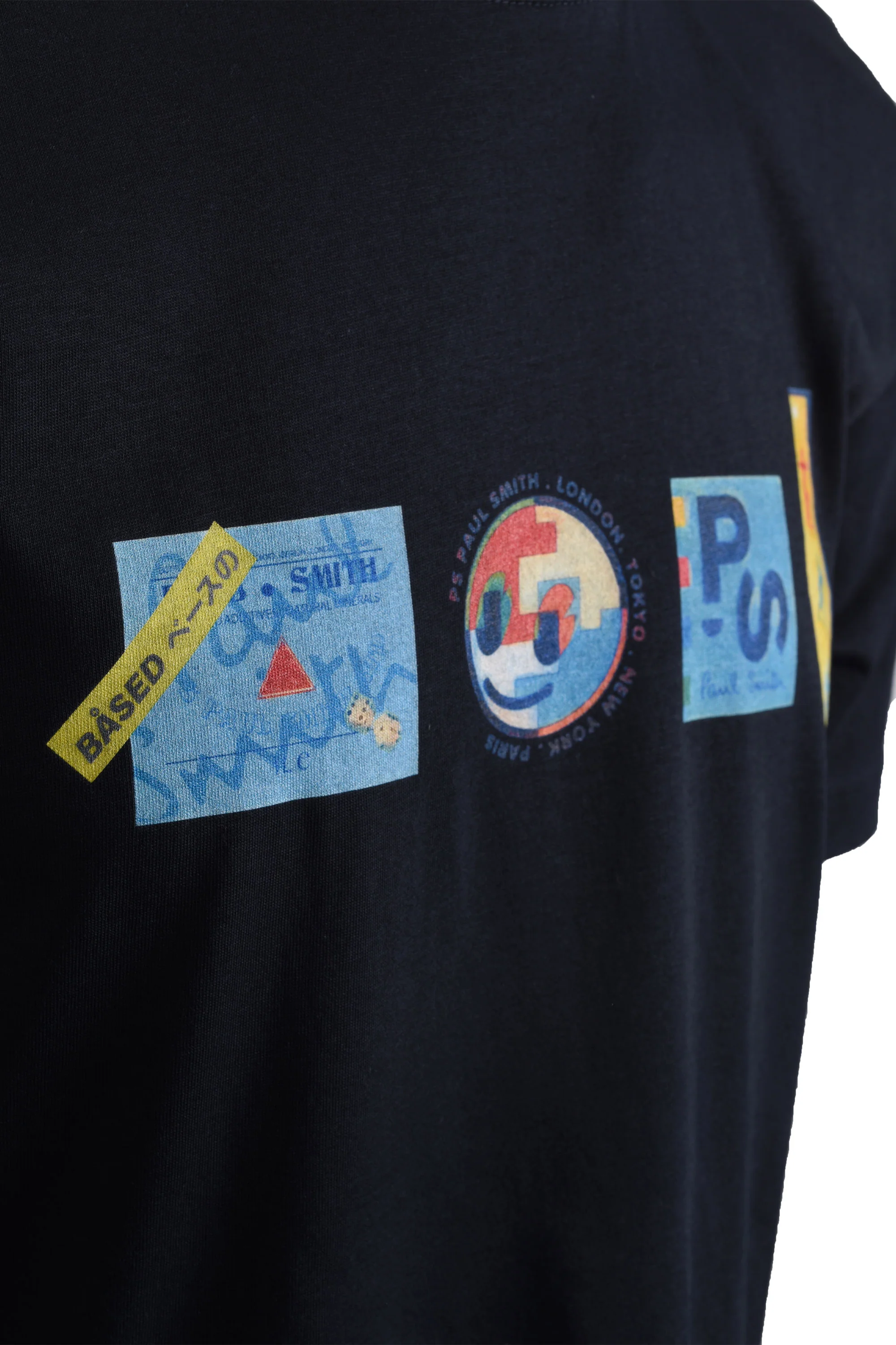 Paul Smith Reg Fit Stickers T-Shirt Navy - Image 3