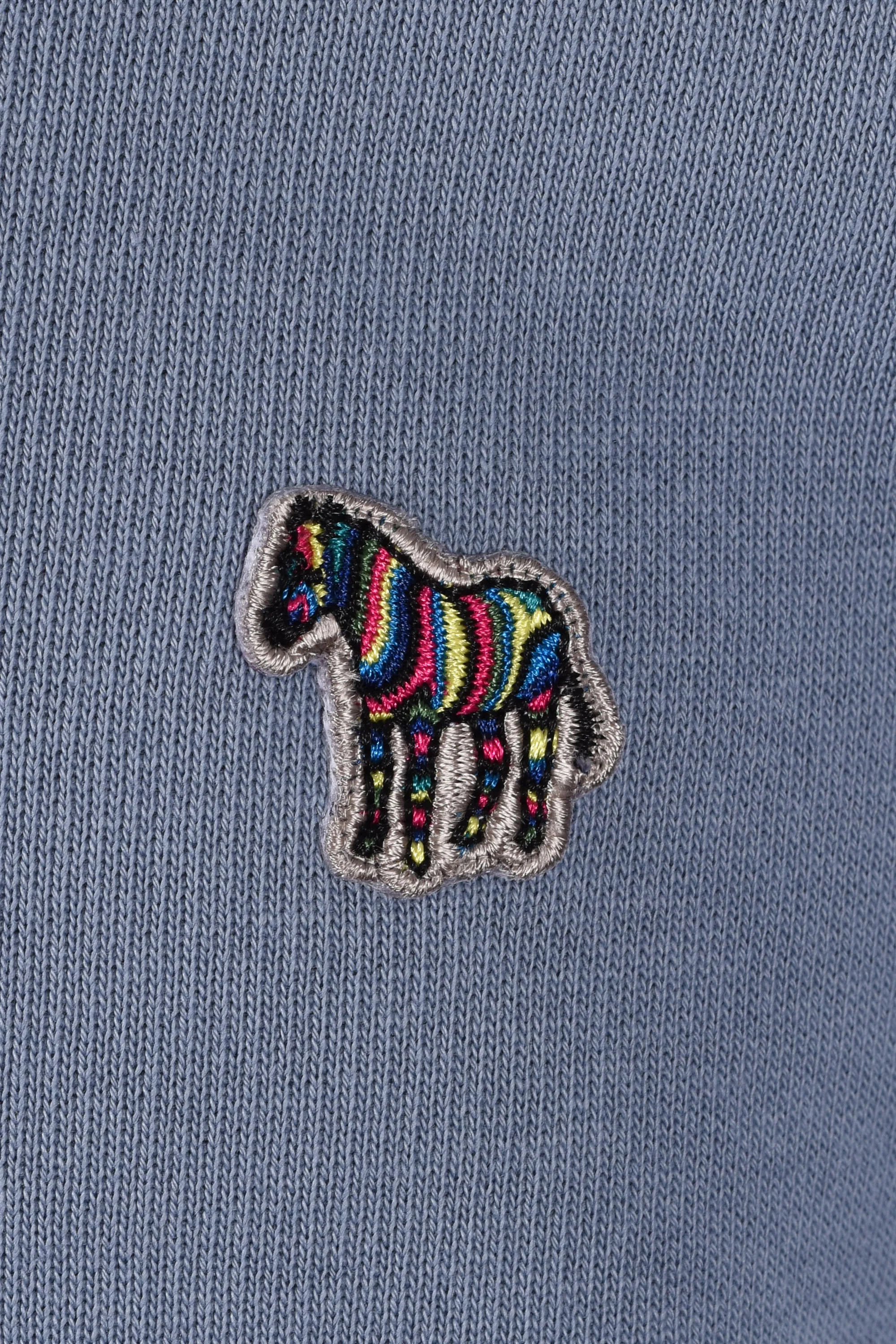 Paul Smith Reg Fit Zebra Half Zip Greyish Blue - Image 3