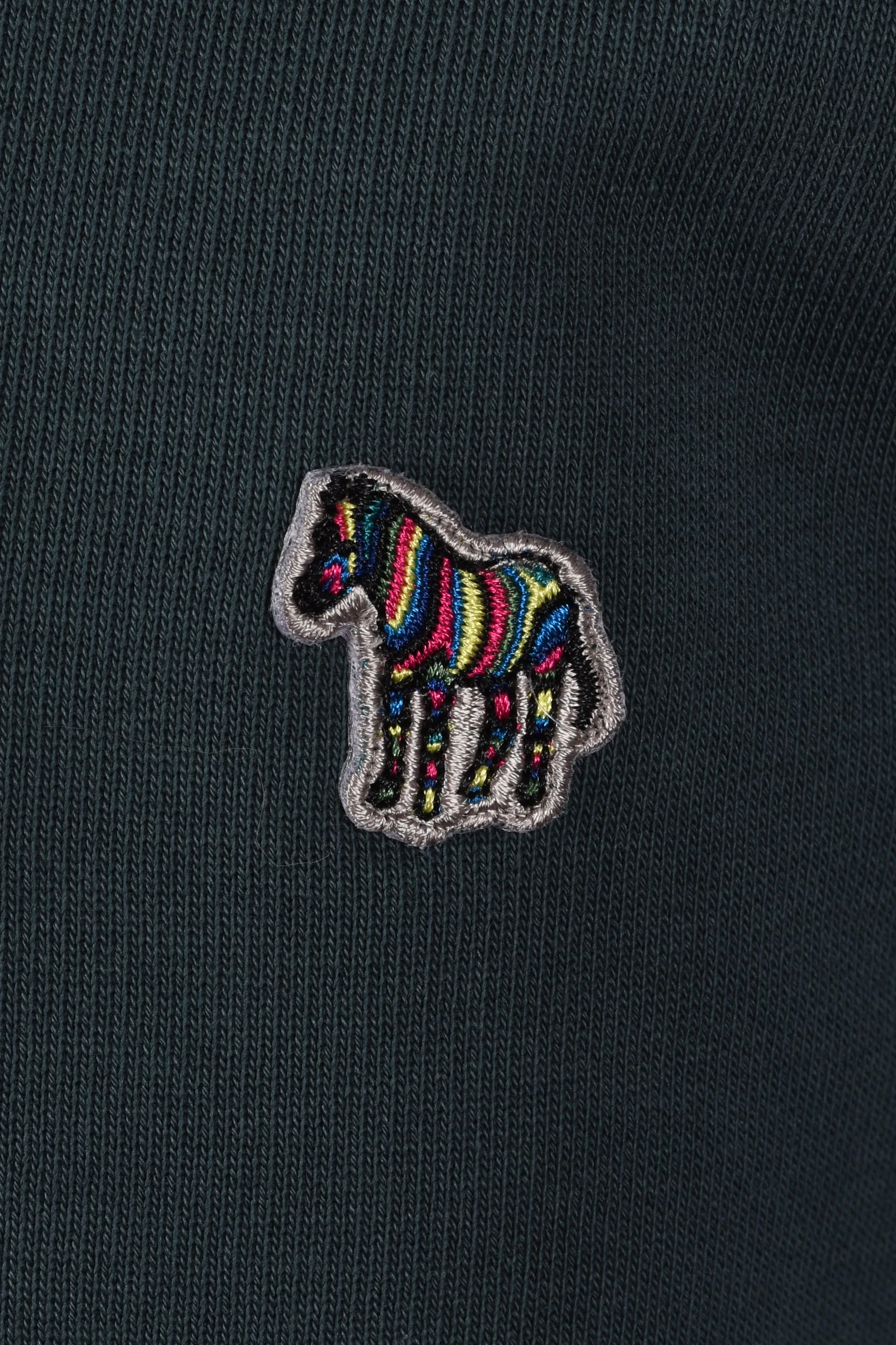 Paul Smith Reg Fit Zebra Half Zip Petrol Green - Image 3