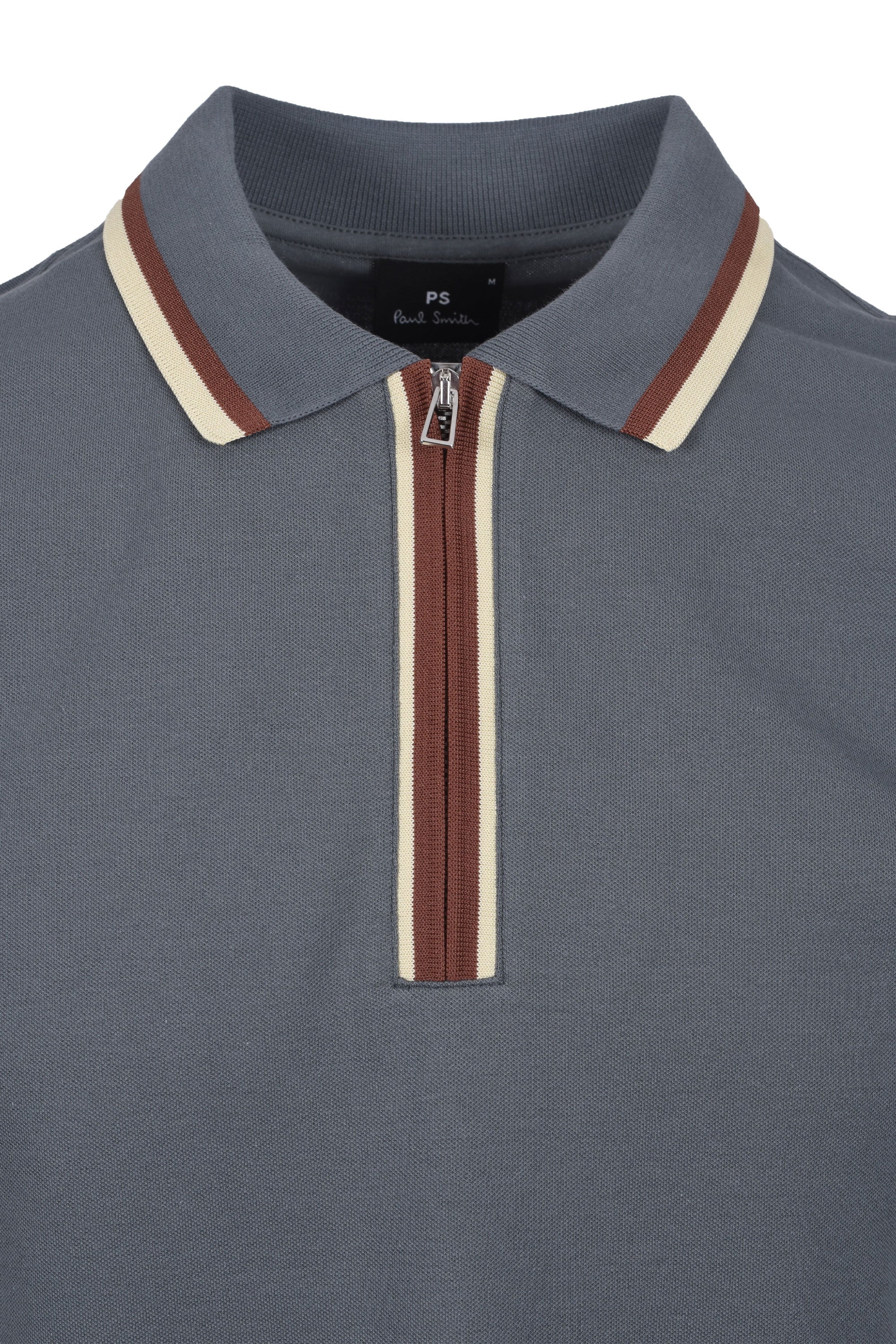 PAUL SMITH REG FIT ZIP POLO GREY - Image 2