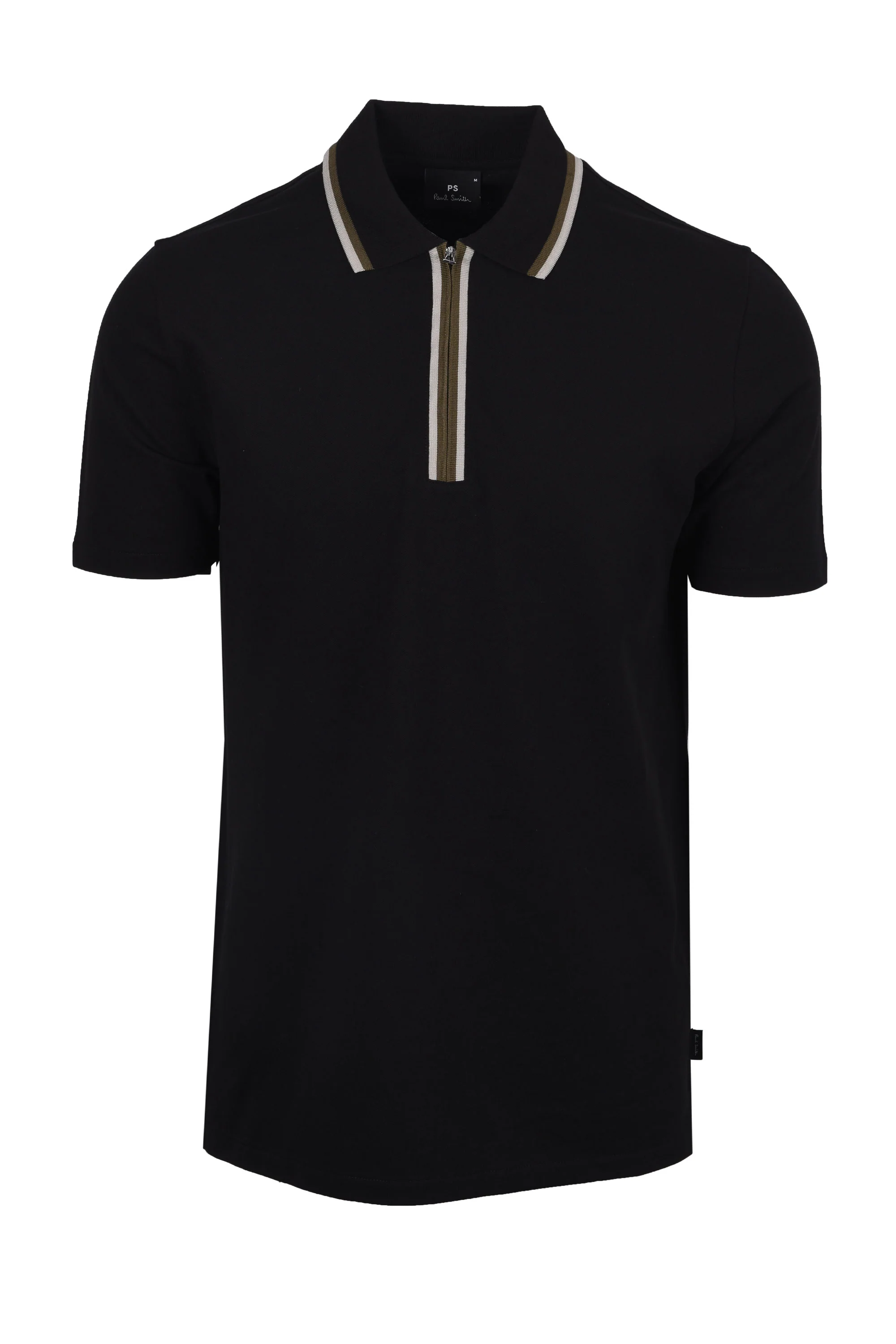PAUL SMITH REG FIT ZIP POLO SHIRT BLACK
