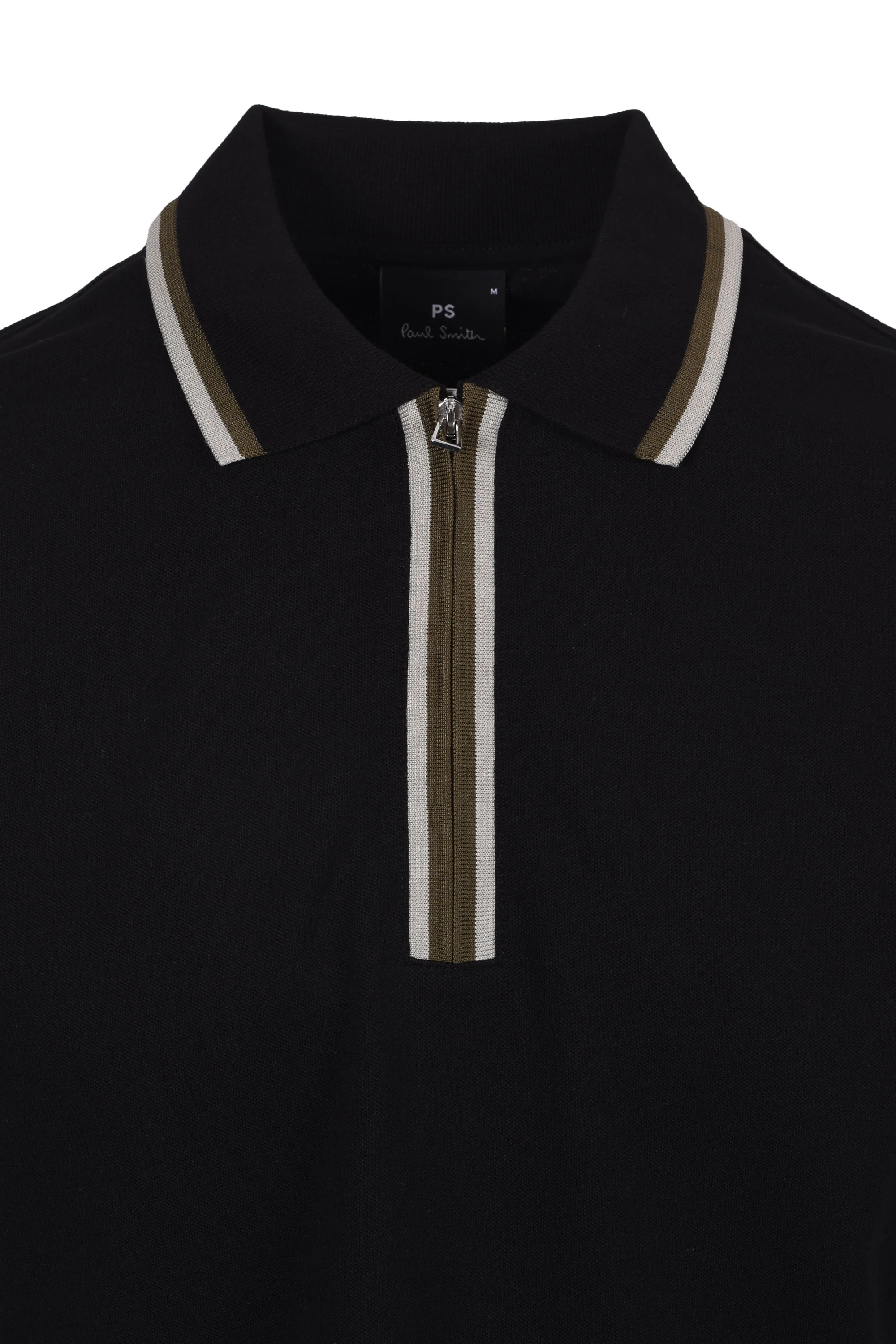 PAUL SMITH REG FIT ZIP POLO SHIRT BLACK - Image 2