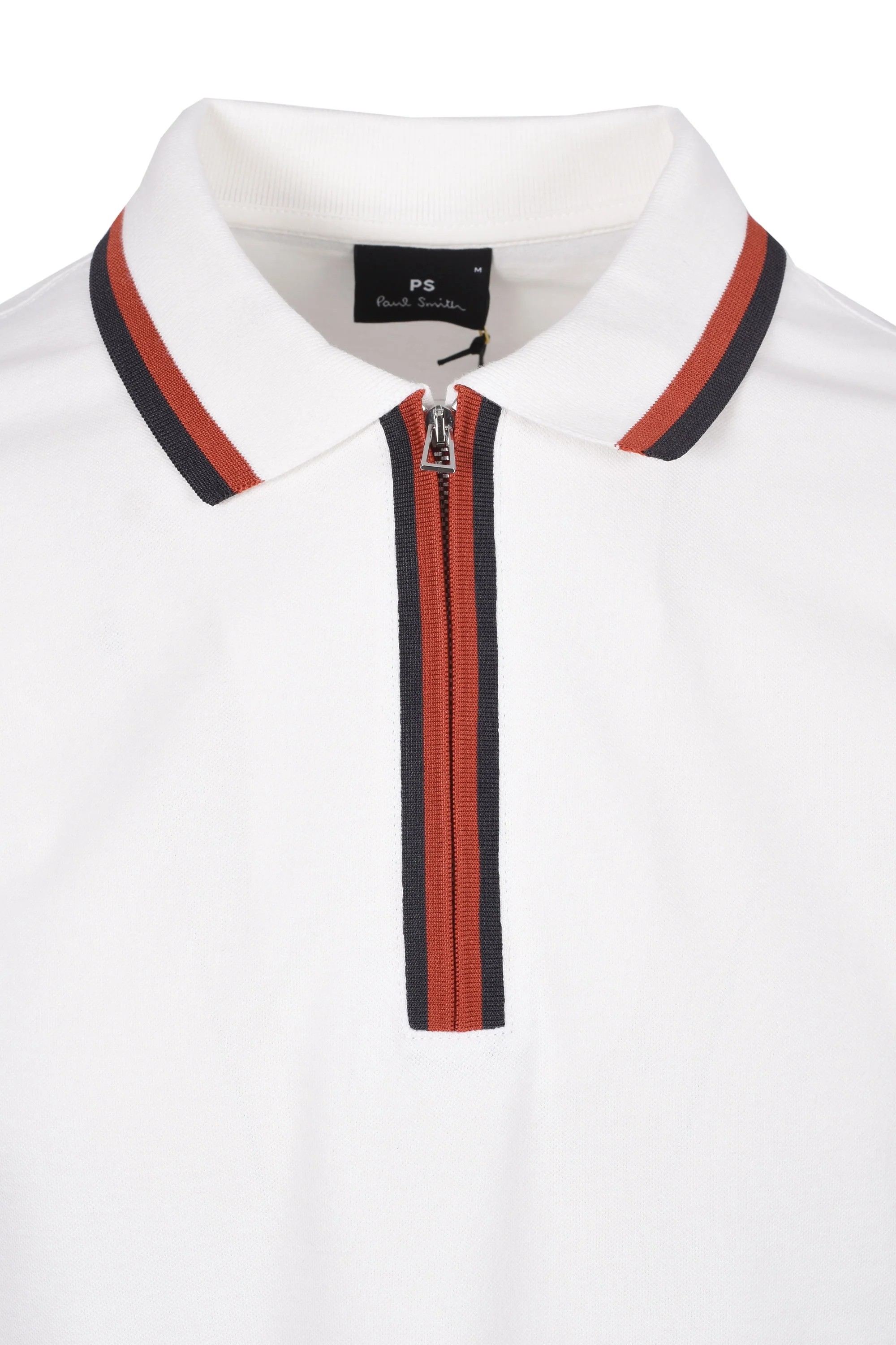 PAUL SMITH REG FIT ZIP POLO SHIRT OFF WHITE - Image 2