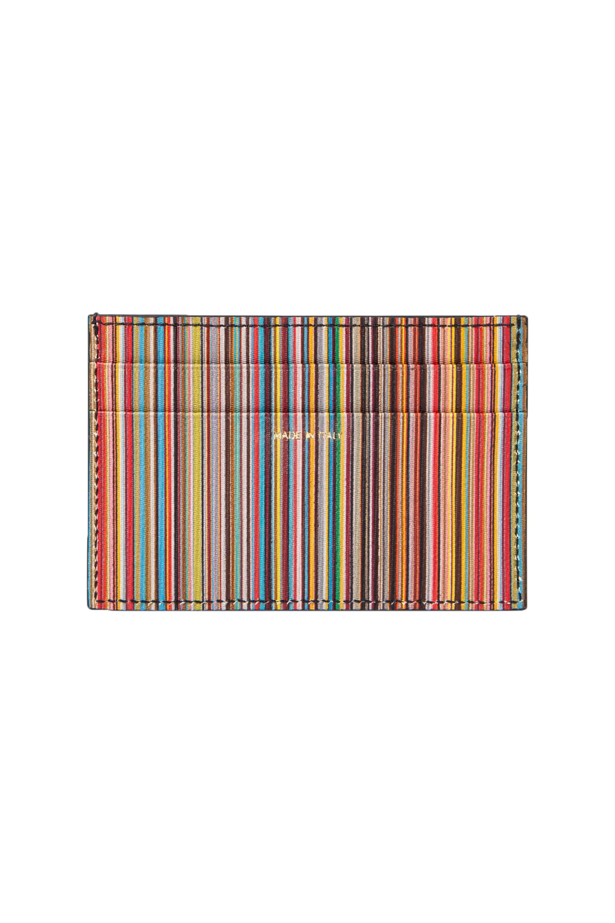 Paul Smith Signature Stripe Leather Card Holder Black - Image 2