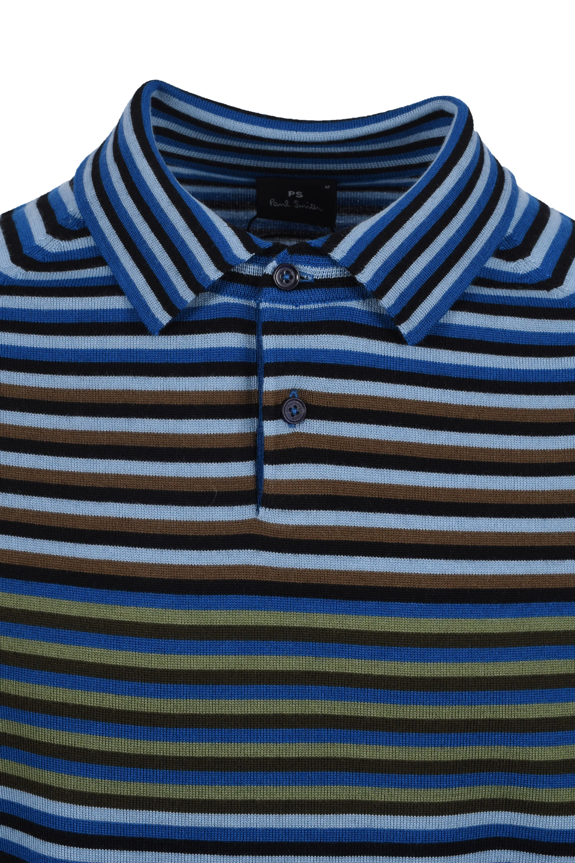 PAUL SMITH SWEATER LS POLO COBALT BLUE - Image 2