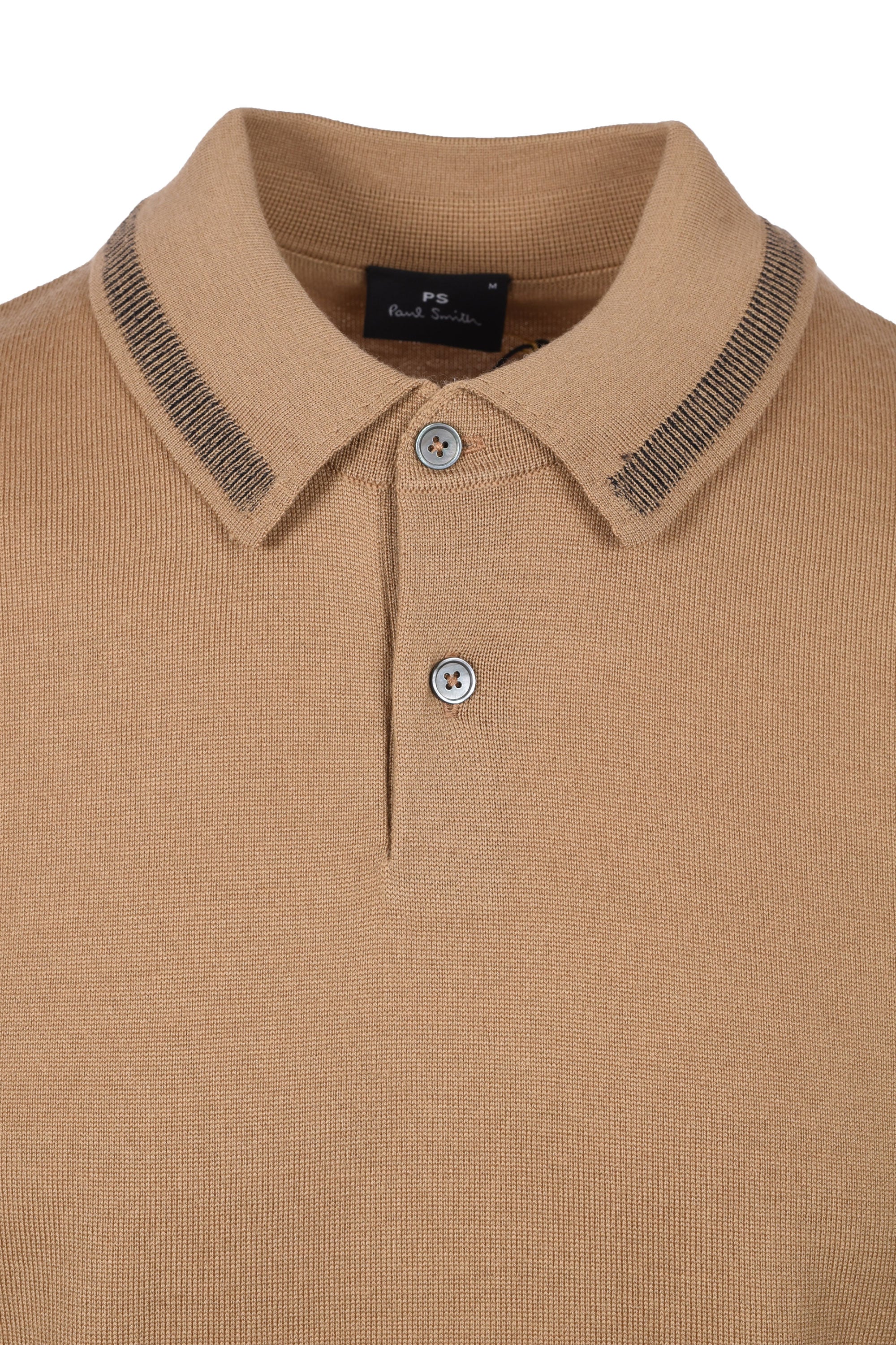 PAUL SMITH MERINO SWEATER SS POLO BEIGE - Image 2
