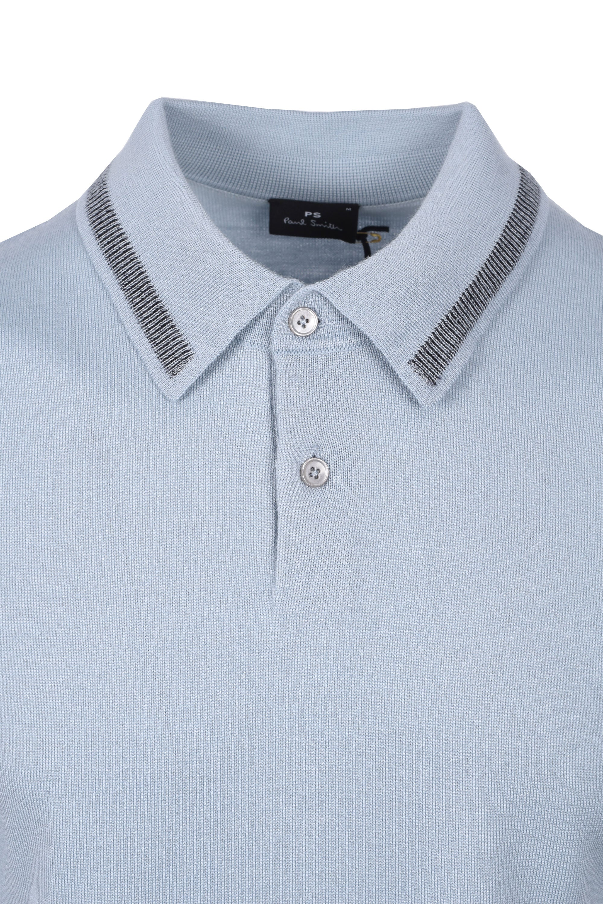 PAUL SMITH MERINO SWEATER SS POLO BLUE - Image 2