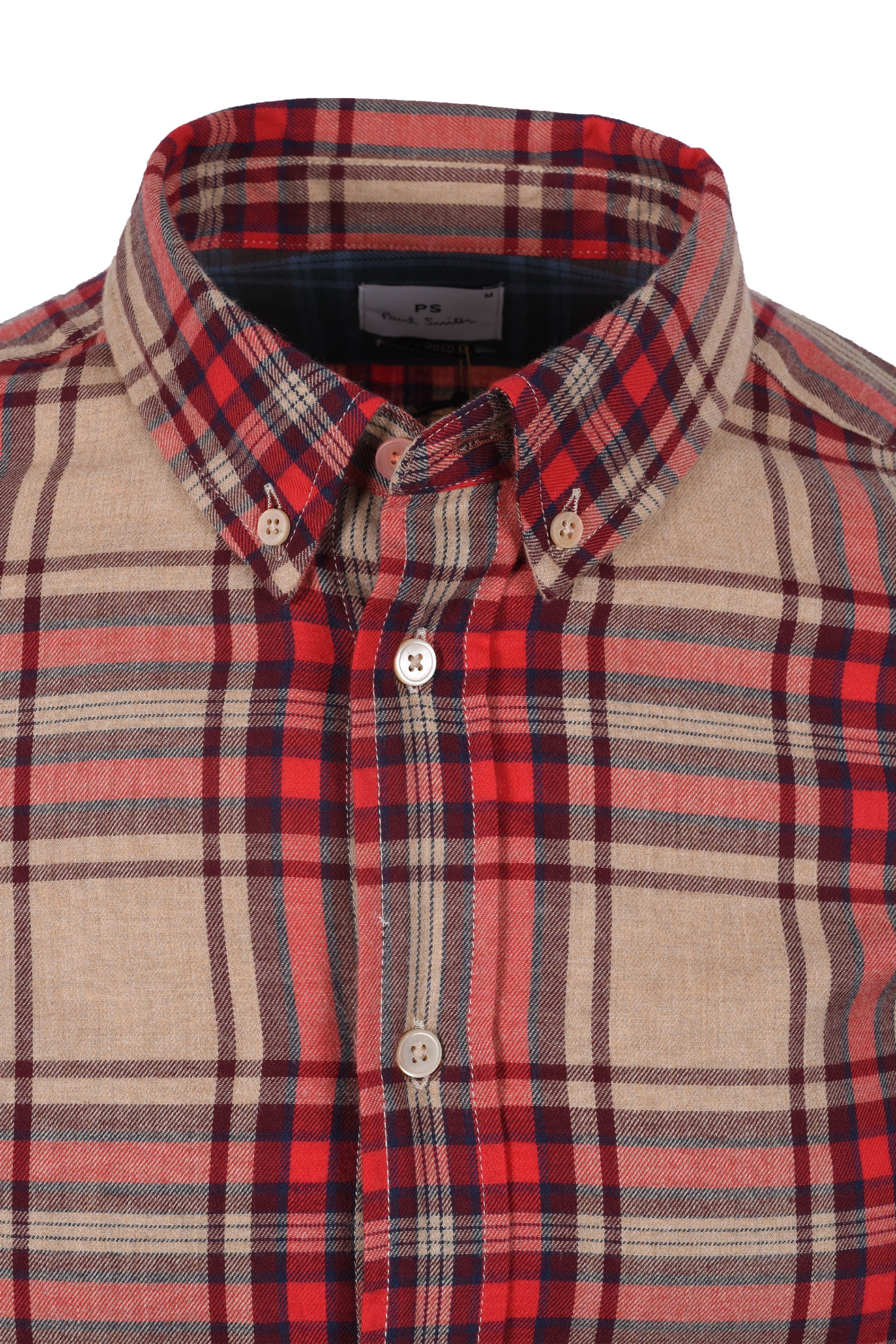 Paul Smith Tailored Fit Check Shirt Tan - Image 2