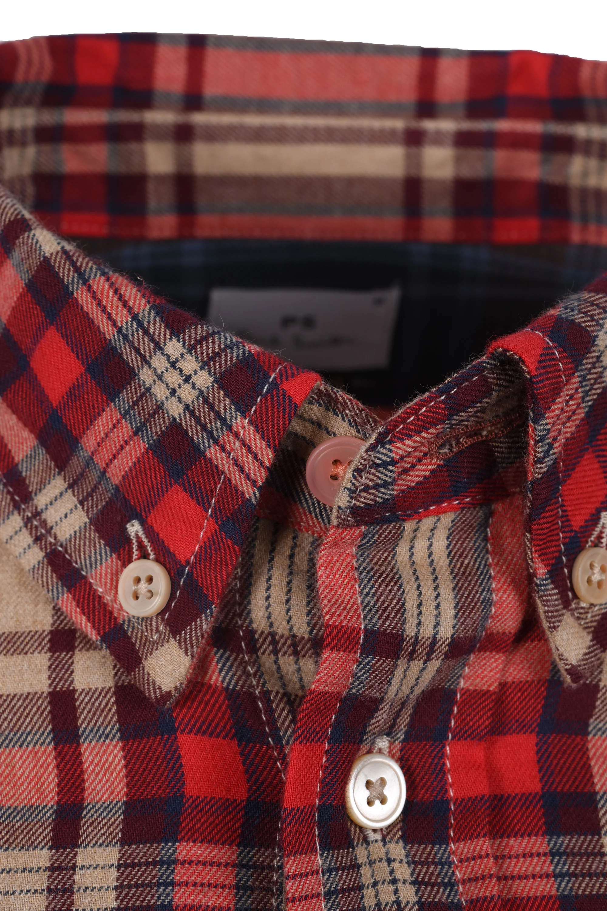 Paul Smith Tailored Fit Check Shirt Tan - Image 3