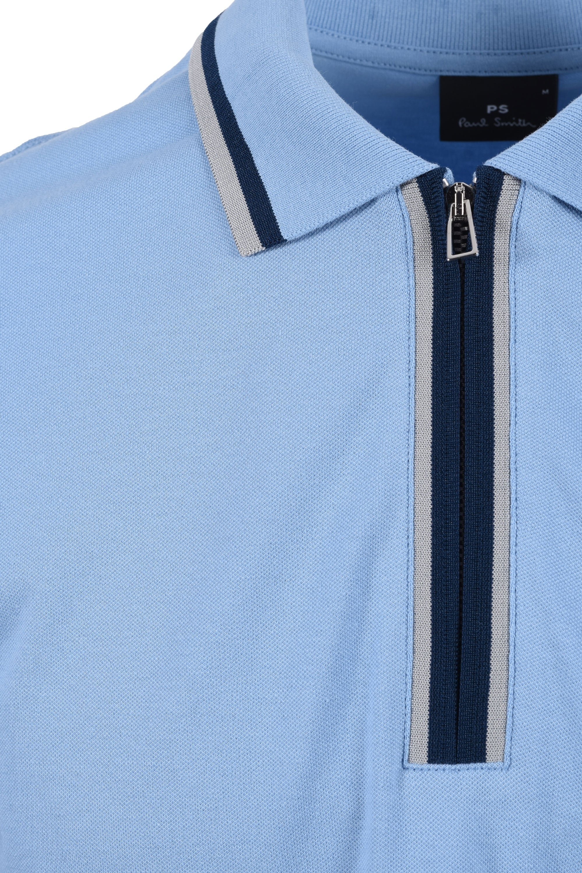 Paul Smith Reg Fit Half Zip Polo Light Blue - Image 2