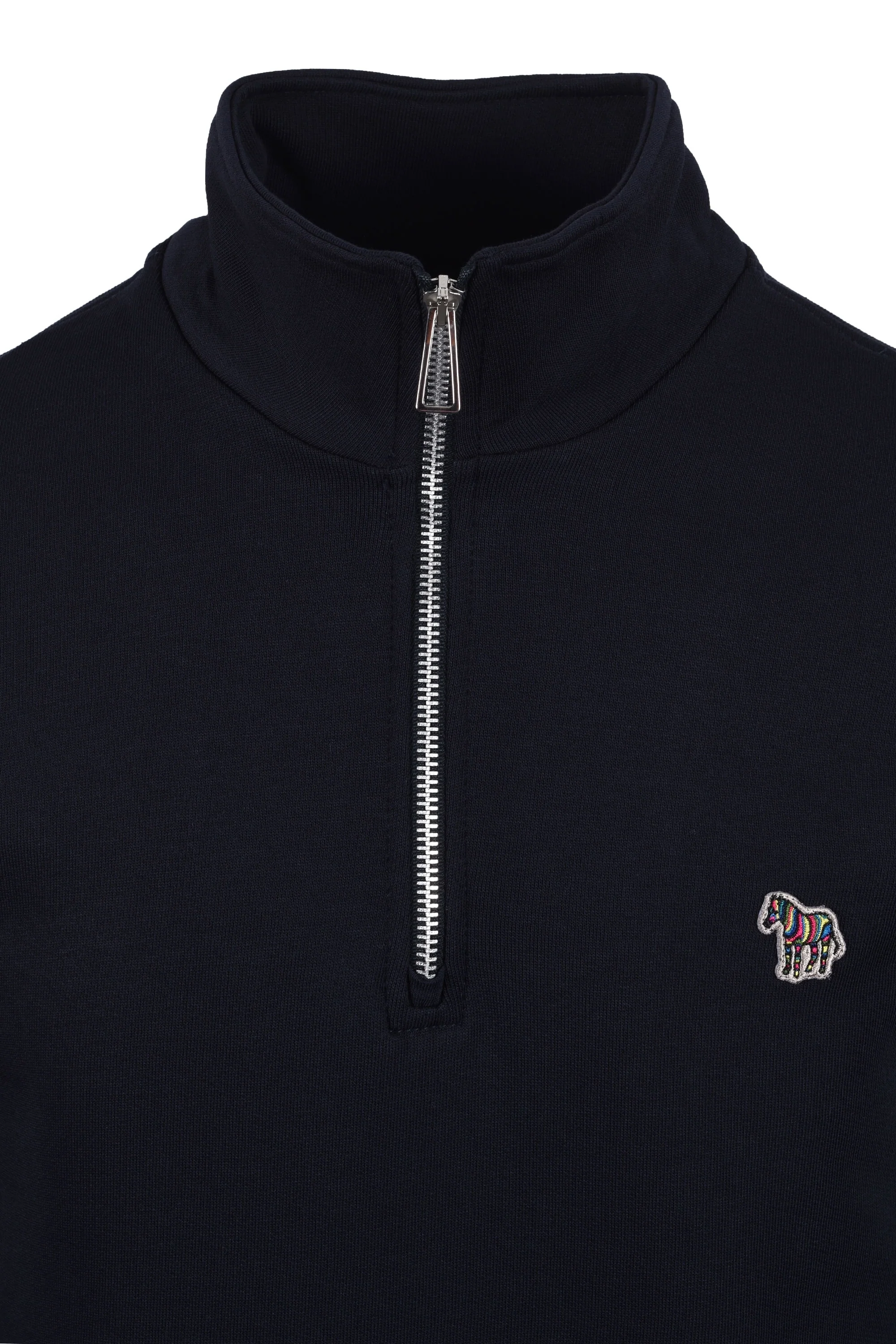 Paul Smith Reg Fit Half Zip Sweat Zebra Dark Navy - Image 2