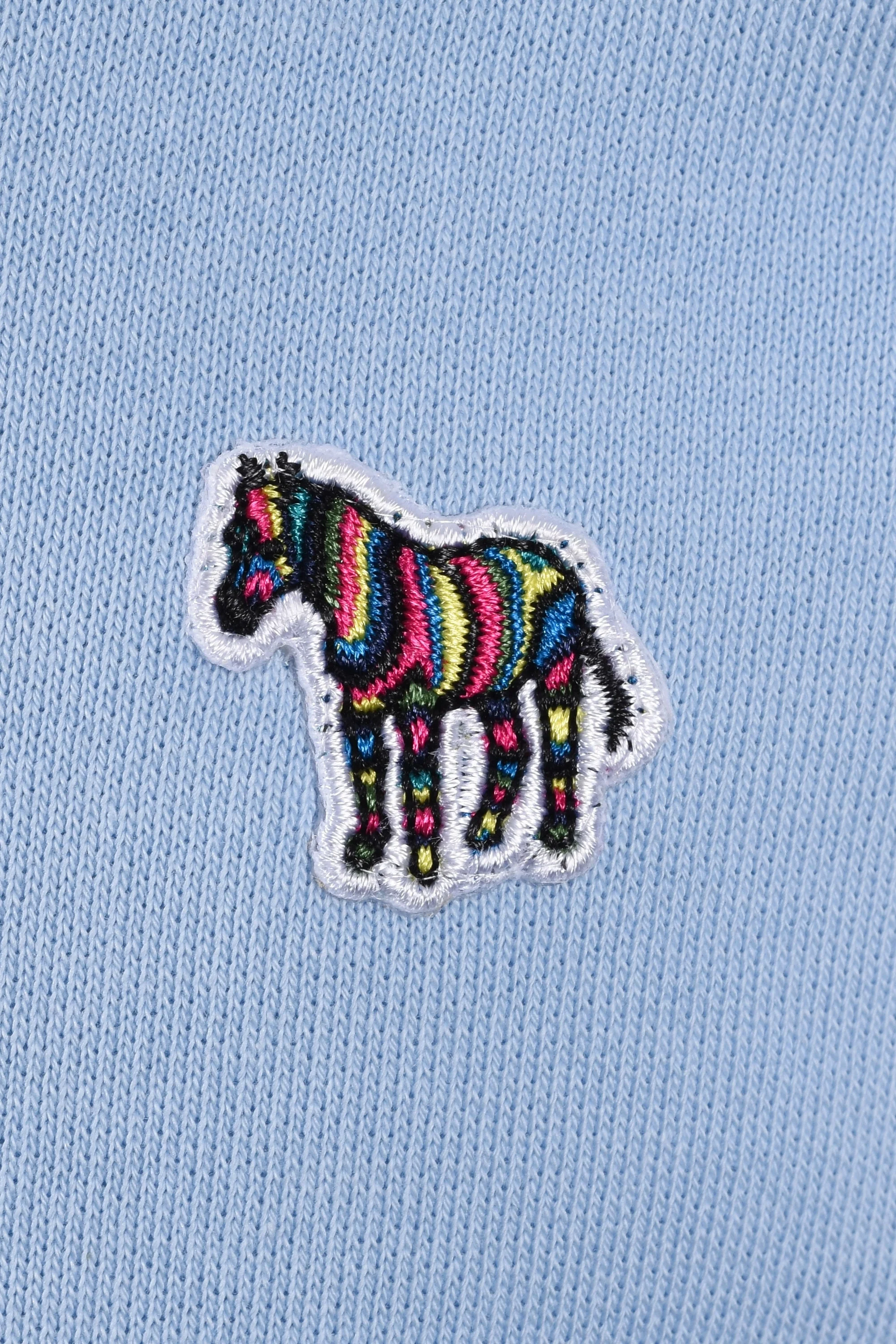 Paul Smith Reg Fit Half Zip Sweat Zebra Light Blue - Image 3