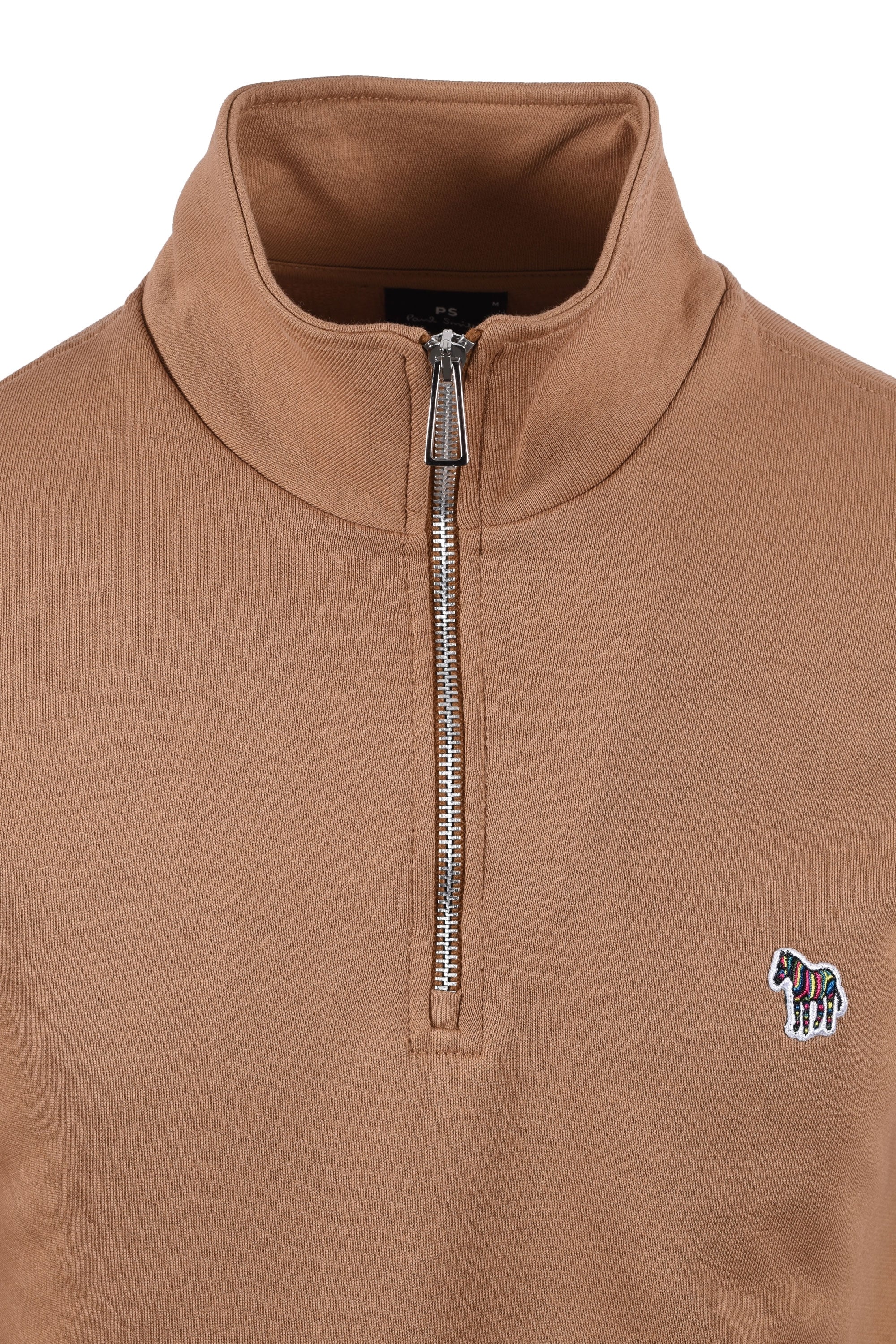 Paul Smith Reg Fit Half Zip Sweatshirt Brown - Image 2