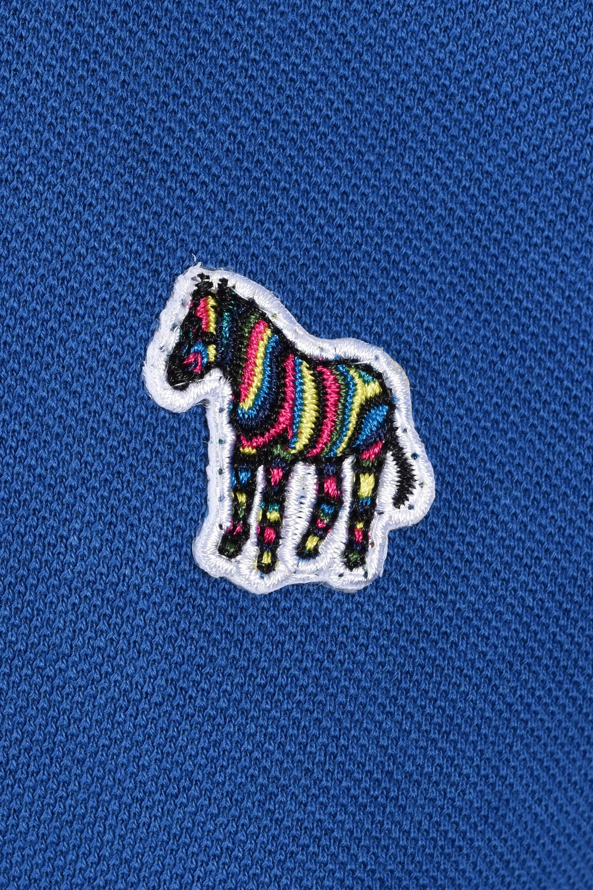 Paul Smith Reg Fit SS Polo Zebra Blue - Image 3