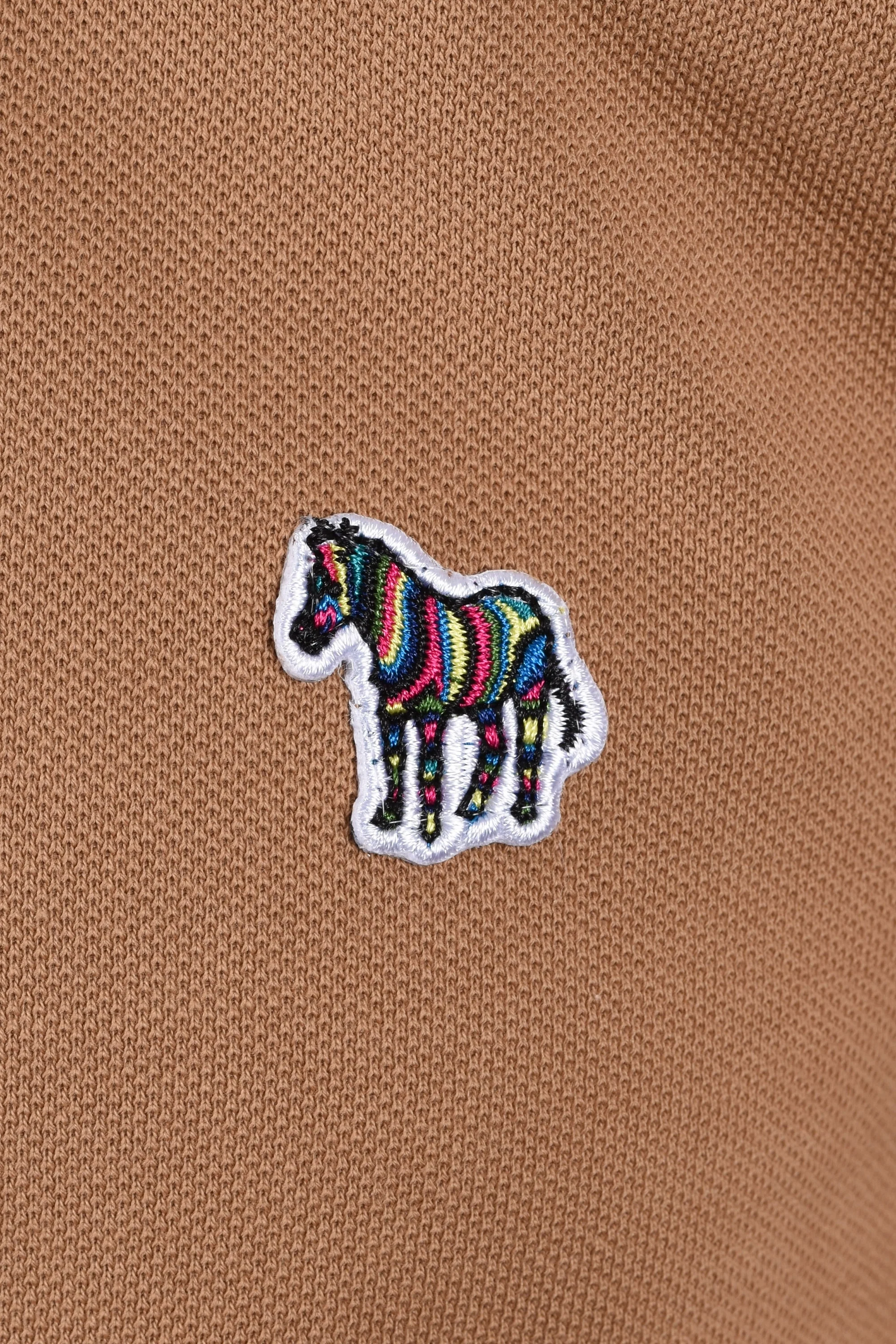 Paul Smith Reg Fit SS Polo Zebra Camel - Image 3