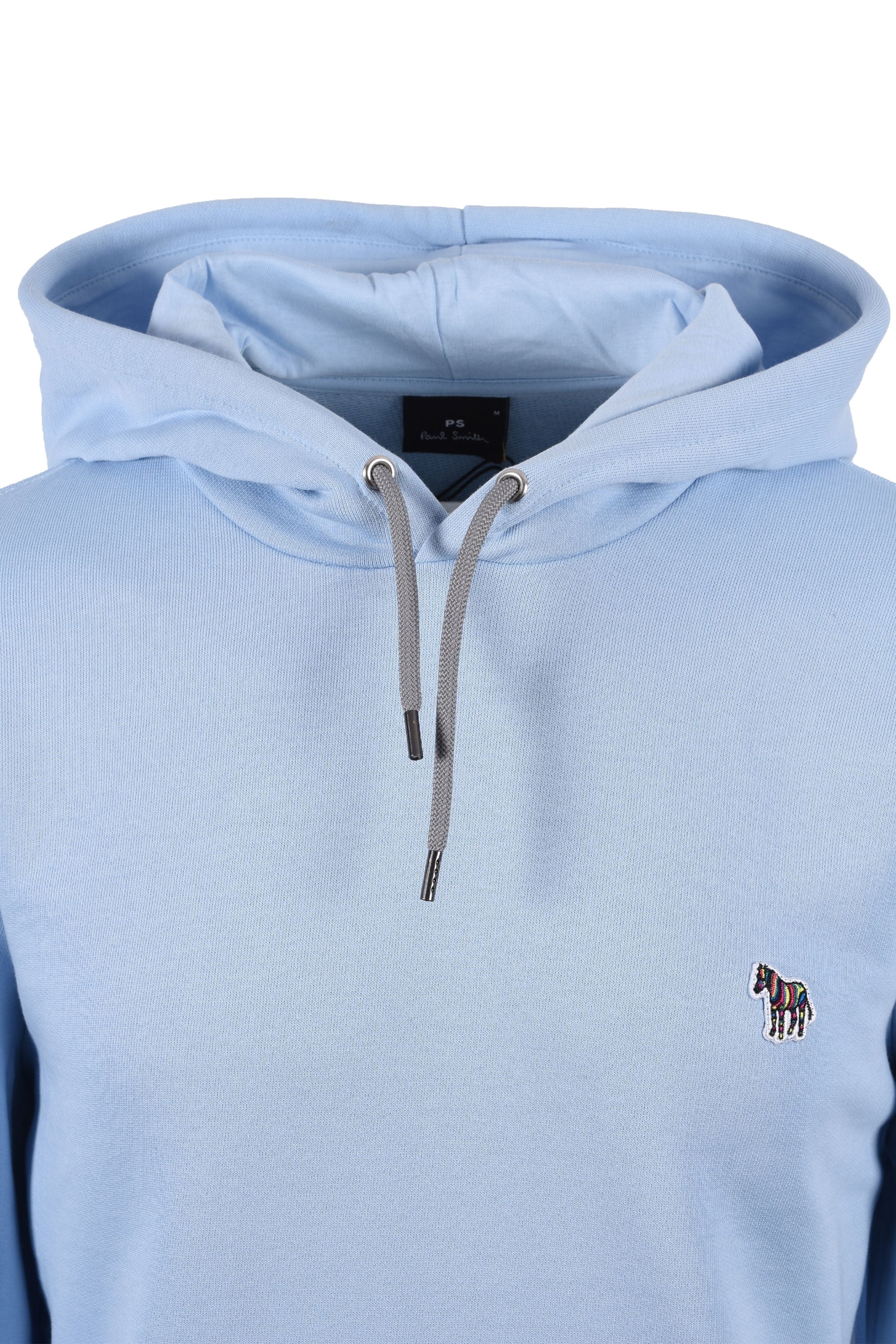 Paul Smith Reg Fit Zebra Logo Hoodie Light Blue - Image 2