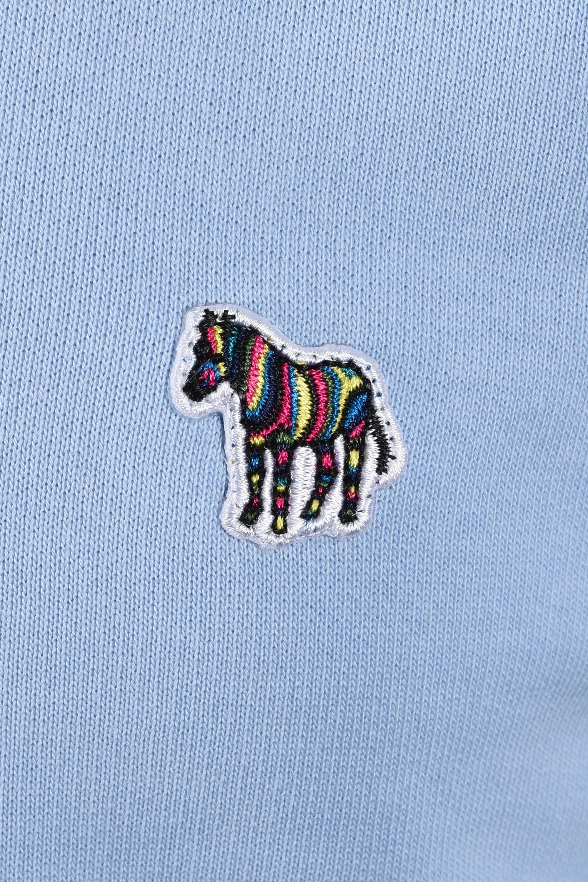 Paul Smith Reg Fit Zebra Logo Hoodie Light Blue - Image 3