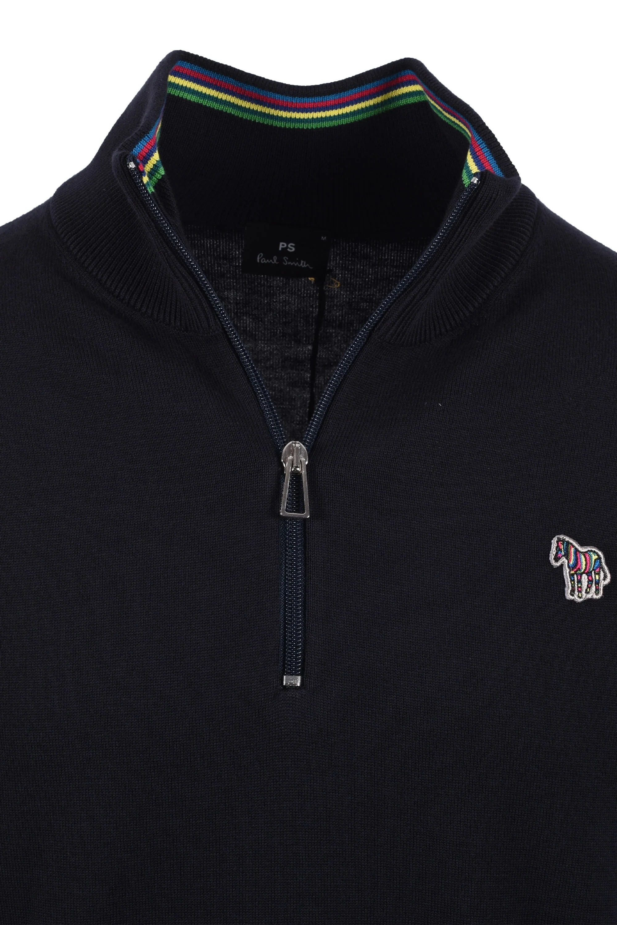 Paul Smith Zebra Logo Zip Neck Sweat Dark Navy - Image 2