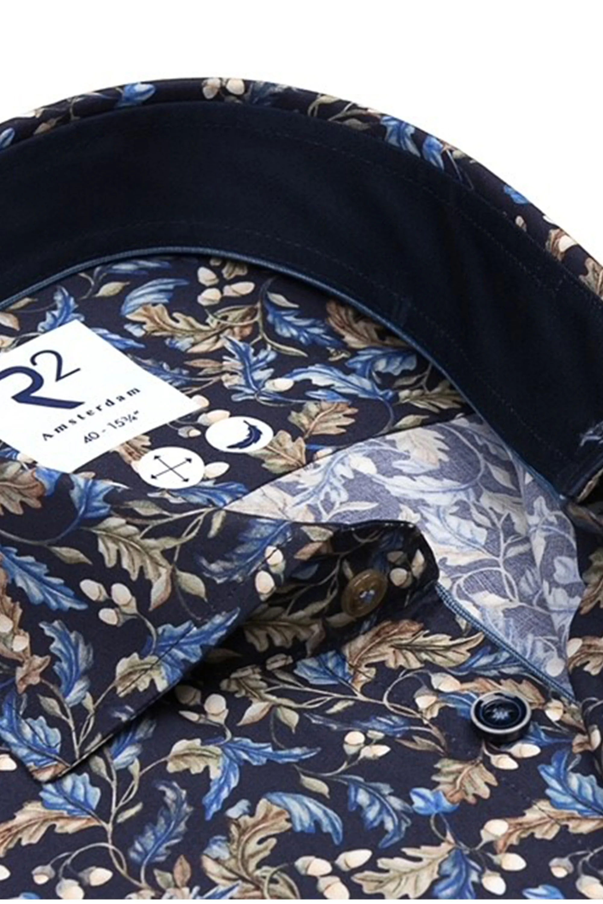 R2 Acorn Print Long Sleeved Shirt Navy - Image 2