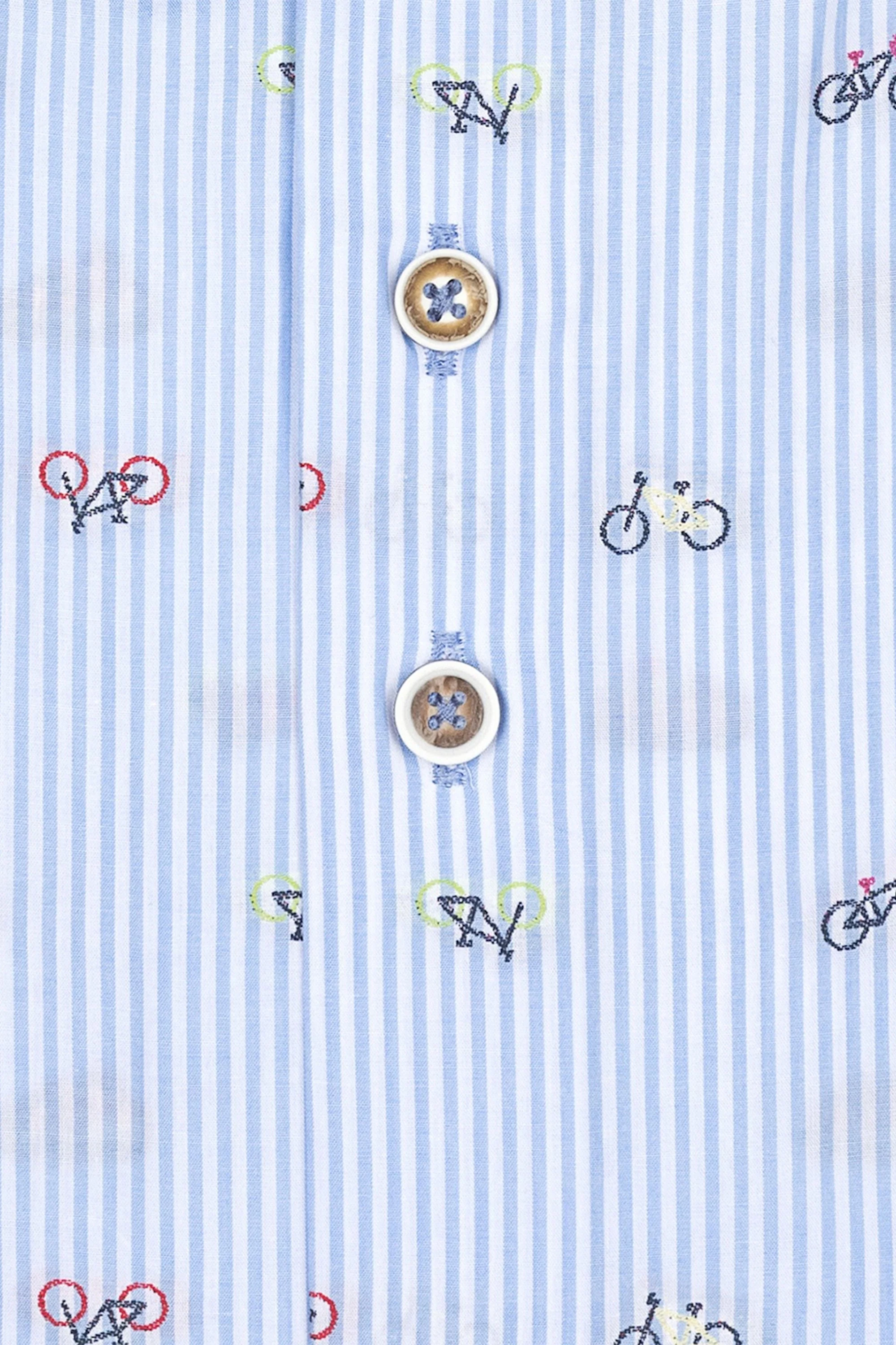 R2 Biycle Print Cutaway Collar Shirt Light Blue - Image 3