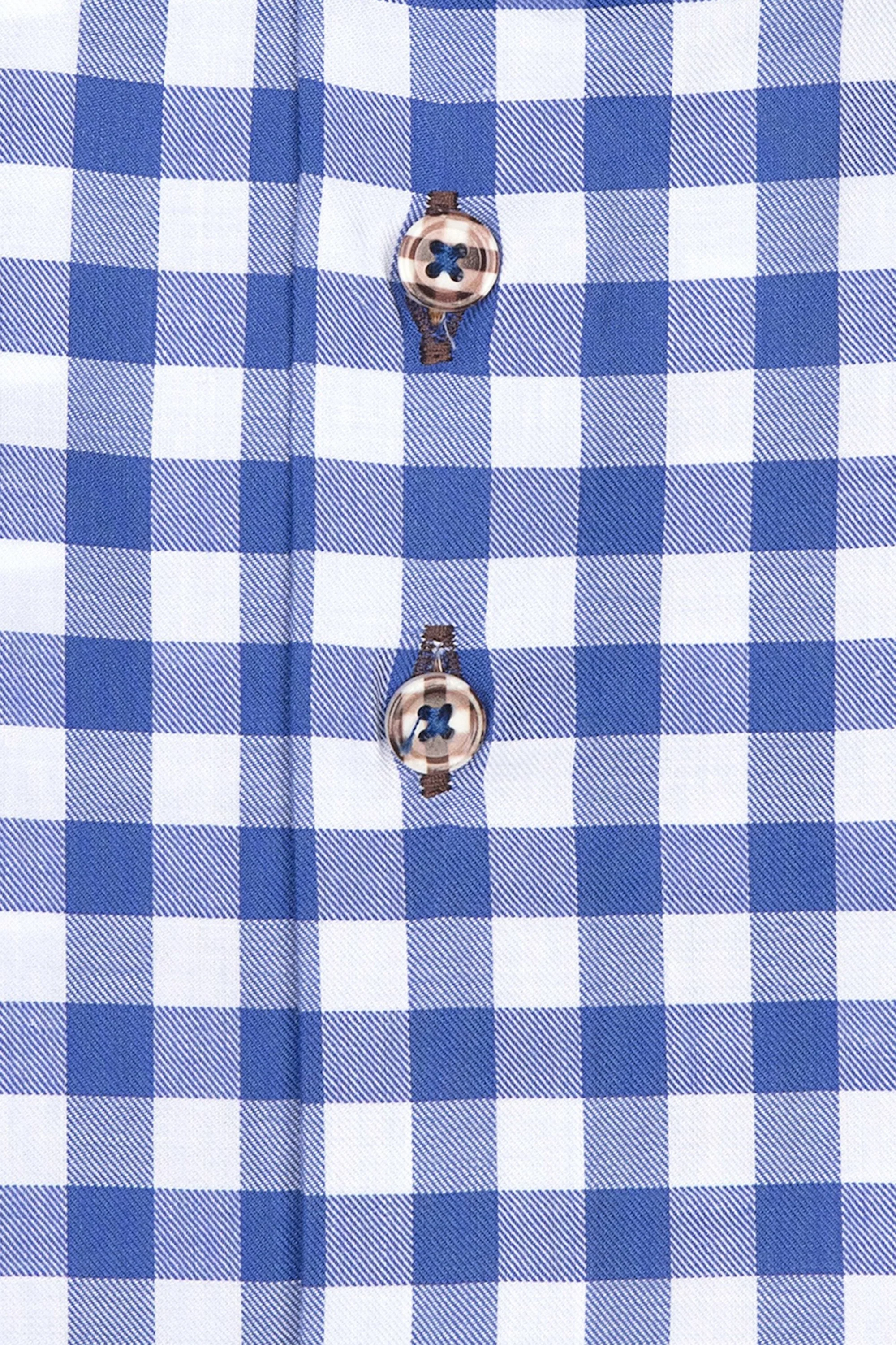 R2 Blue Gingham Check Shirt Blue Check - Image 3