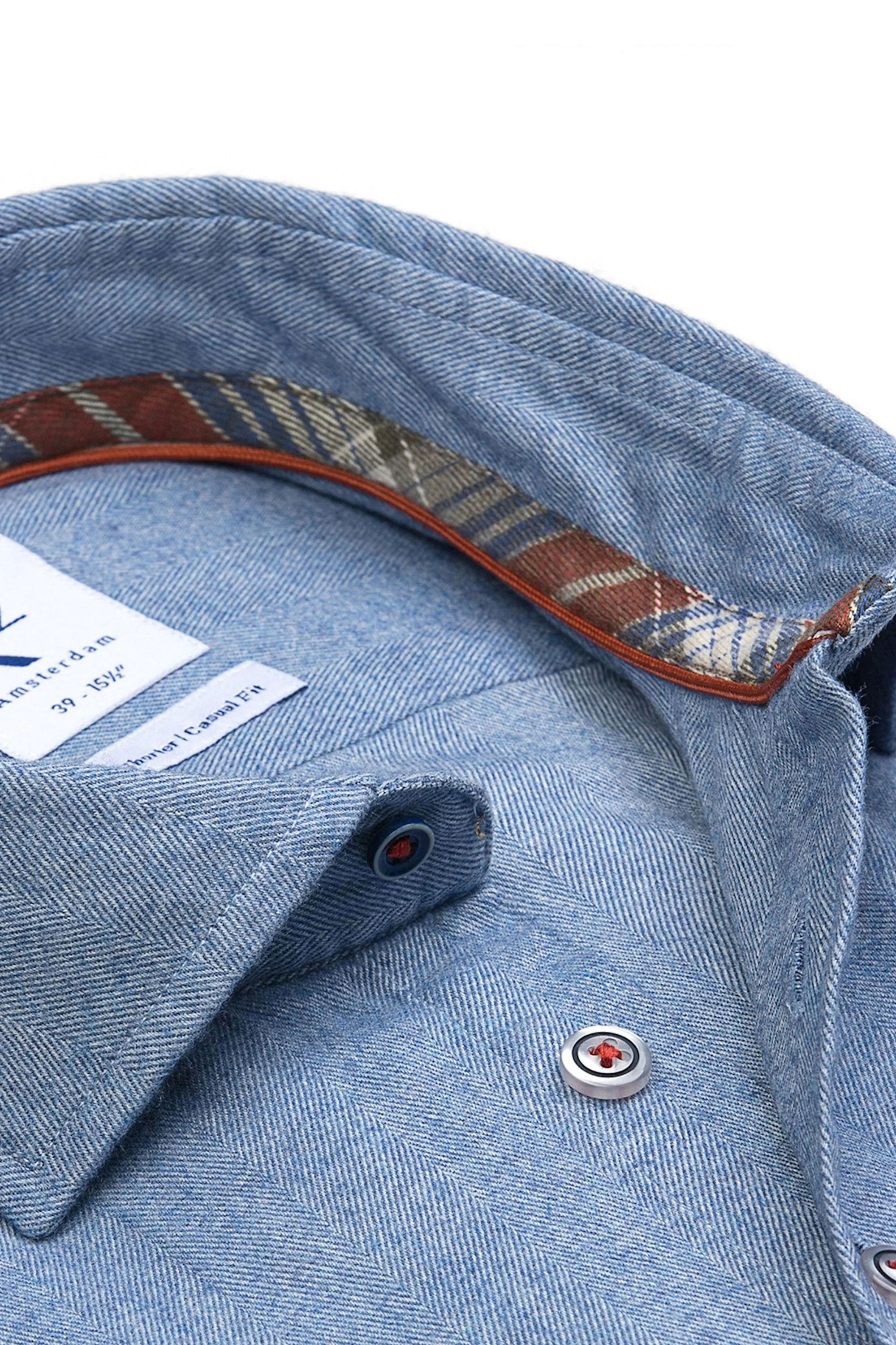 R2 Casual Soft Collar Shirt Mid Blue - Image 2