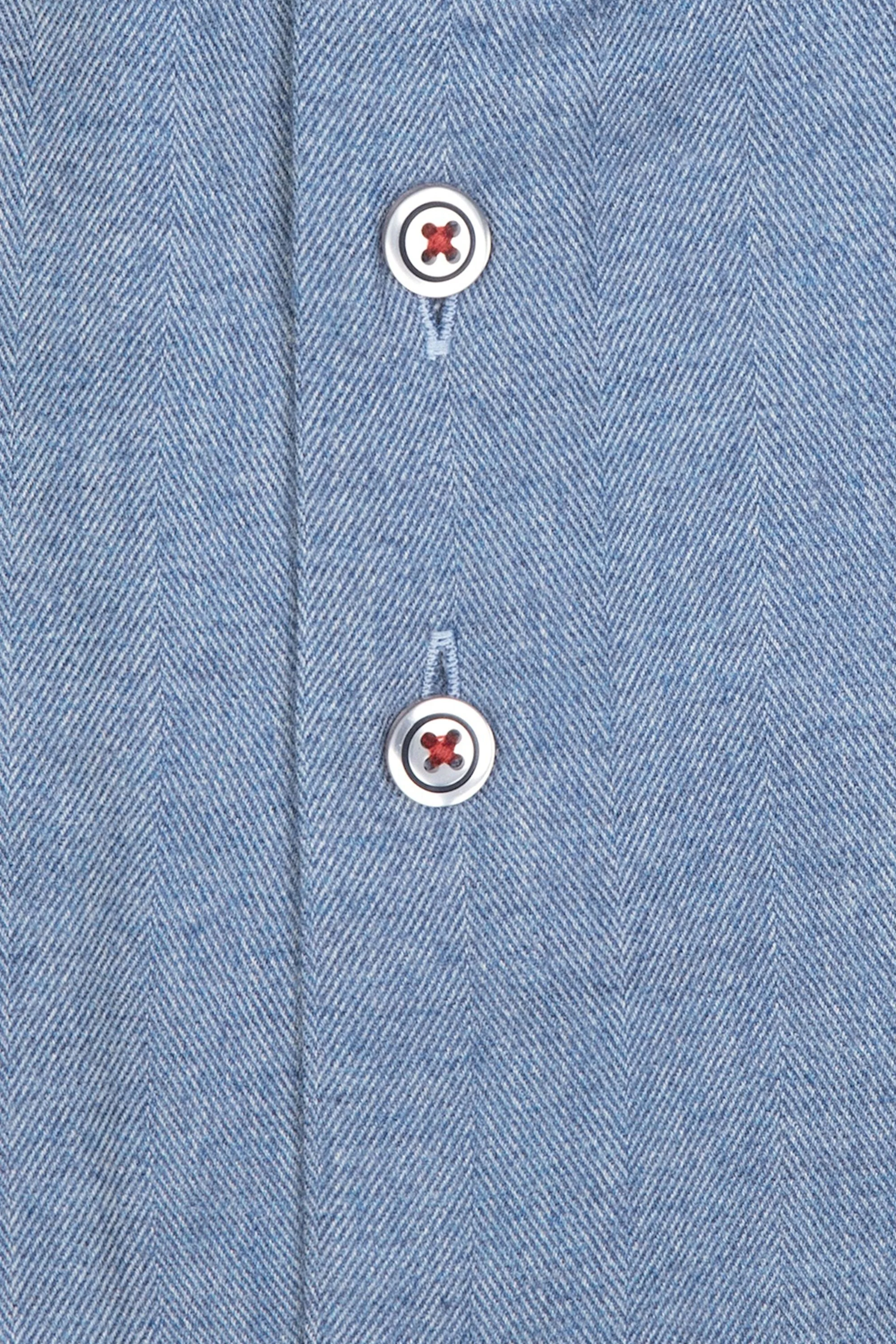 R2 Casual Soft Collar Shirt Mid Blue - Image 3