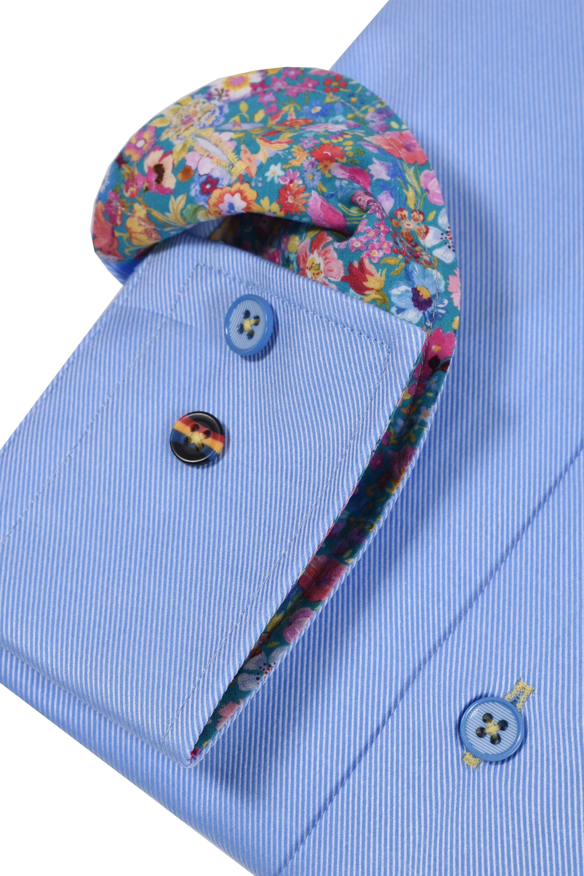 R2 Cut Away Collar Long Sleeved Shirt Light Blue - Image 3