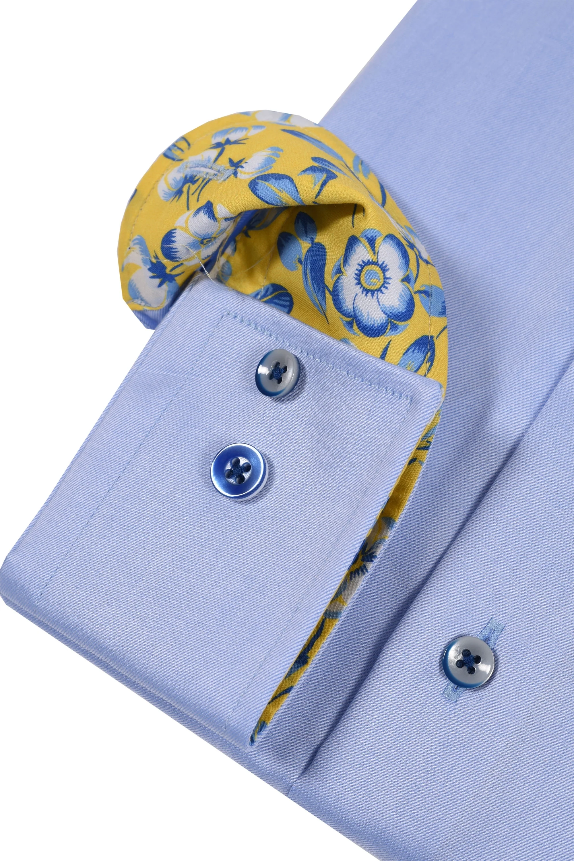 R2 Cut Away collar Long Sleeved Shirt Light Blue - Image 3