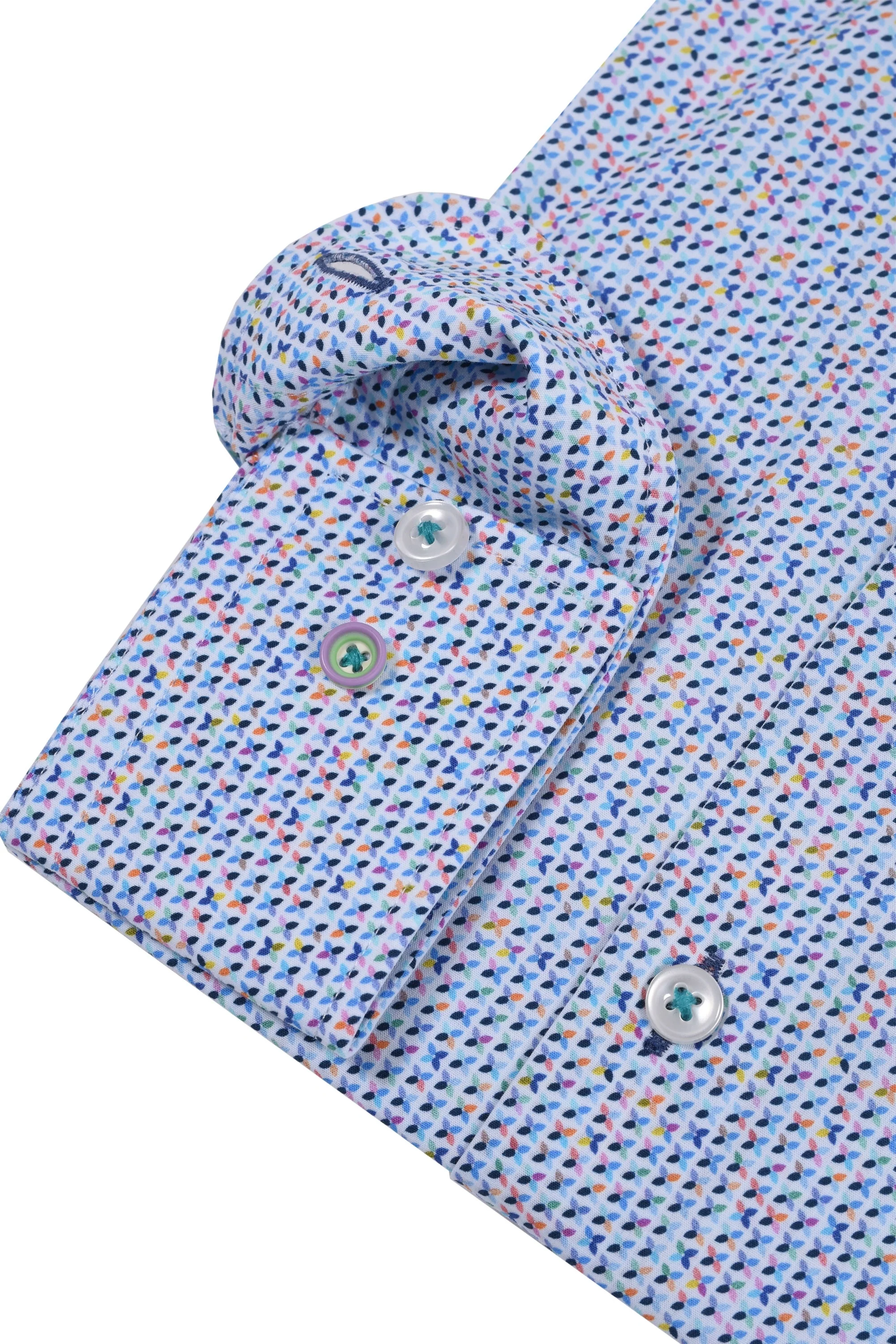 R2 Cut Away Collar Long Sleeved Shirt Multi Coloured - Image 3