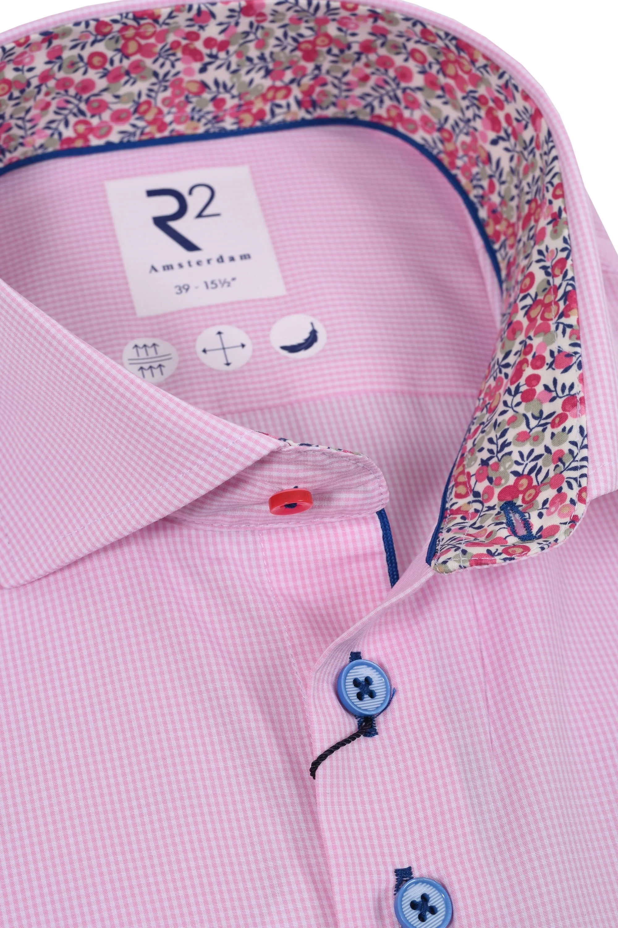 R2 Cut Away Collar Long Sleeved Shirt Pink - Image 2