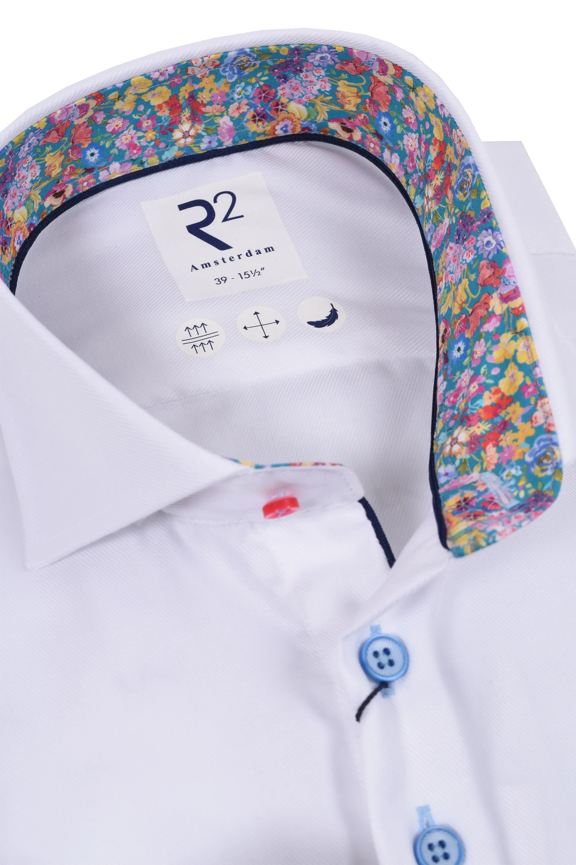 R2 Cut Away Collar Long Sleeved Shirt White - Image 2
