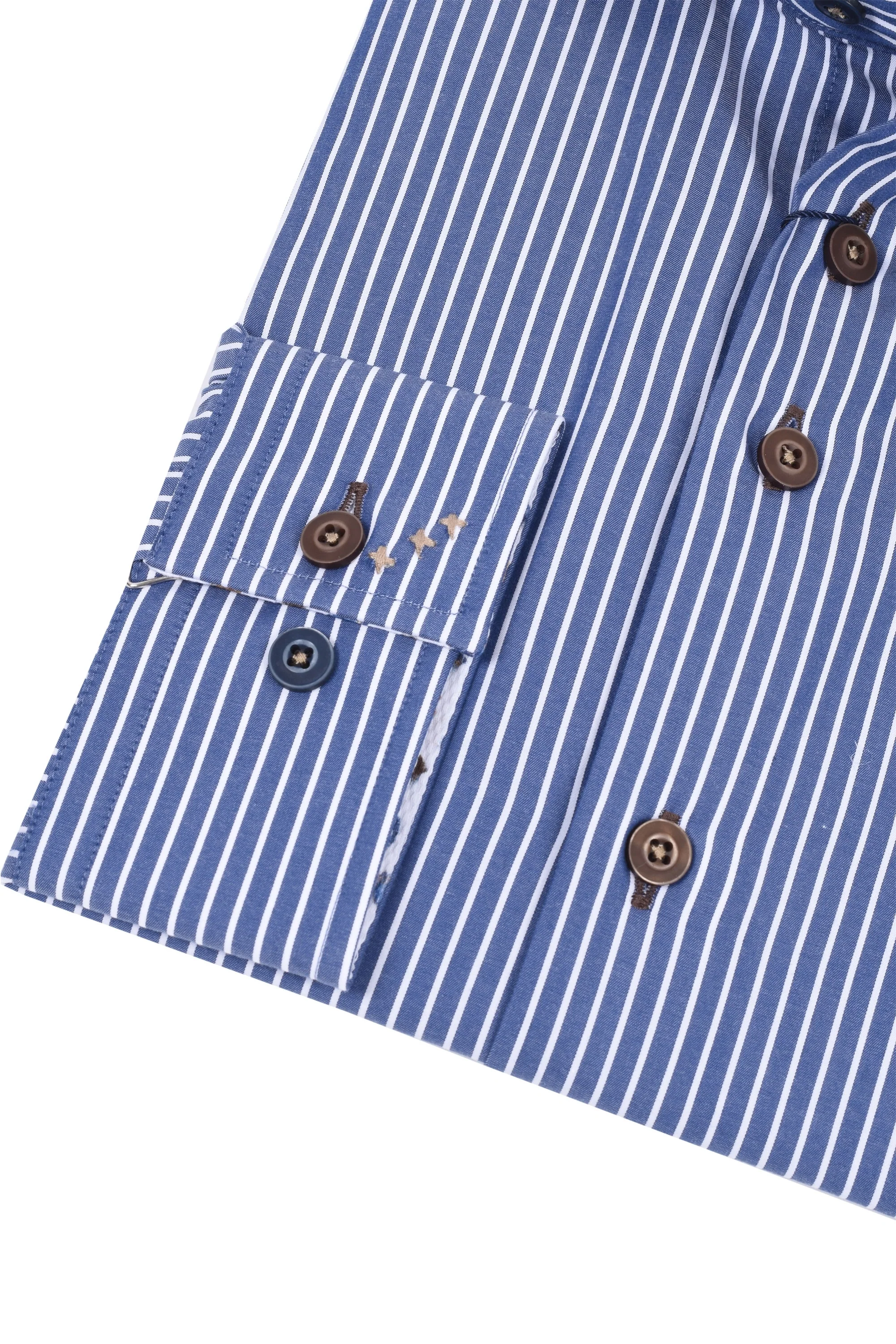 R2 Cut Away Collar Shirt Navy/White Stripe - Image 3
