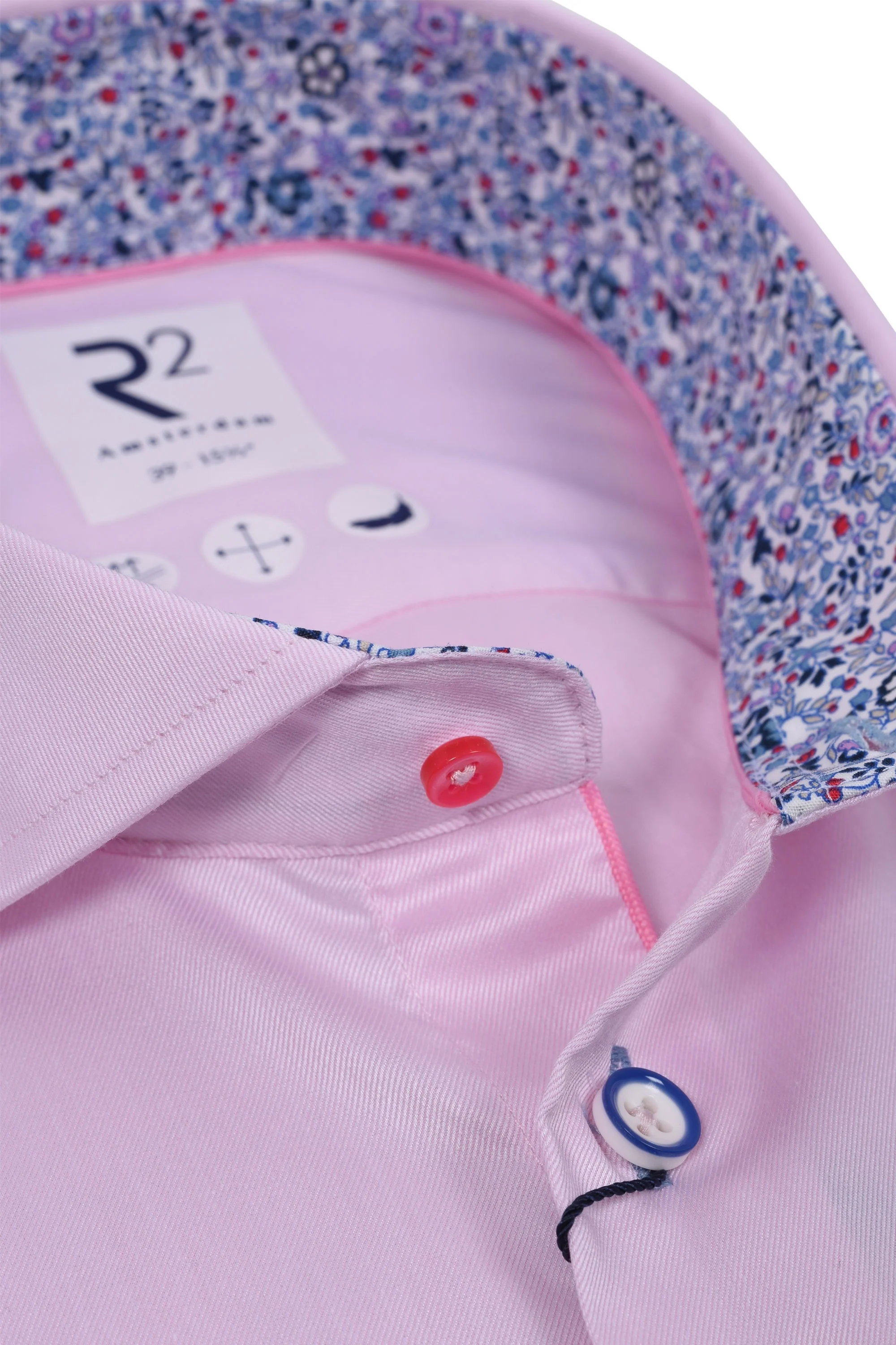 R2 Cut Away Collar Trimmed With Liberty Print Pink - Image 3