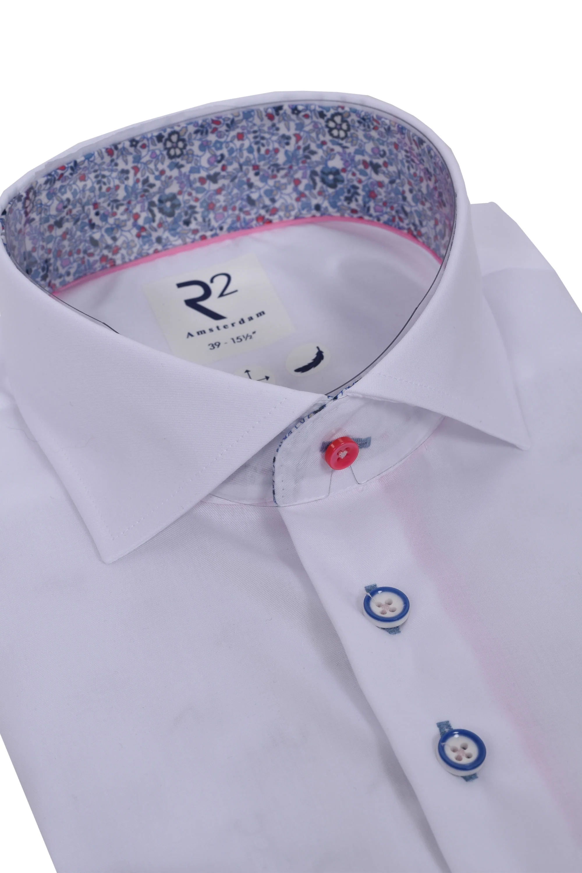 R2 Cut Away Collar Trimmed With Liberty Print White - Image 3