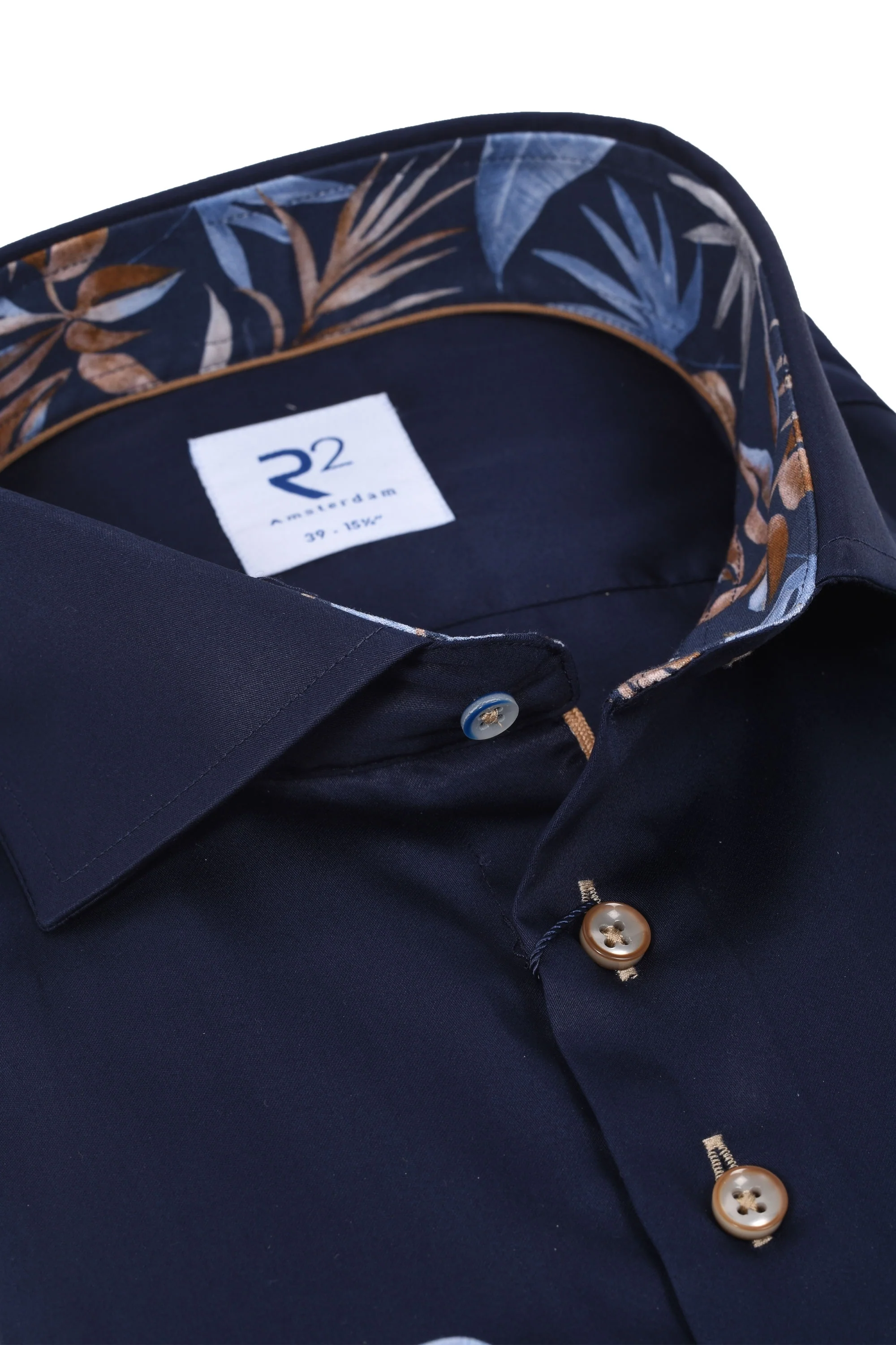 R2 Cut Away Long Sleeved Shirt Navy - Image 2