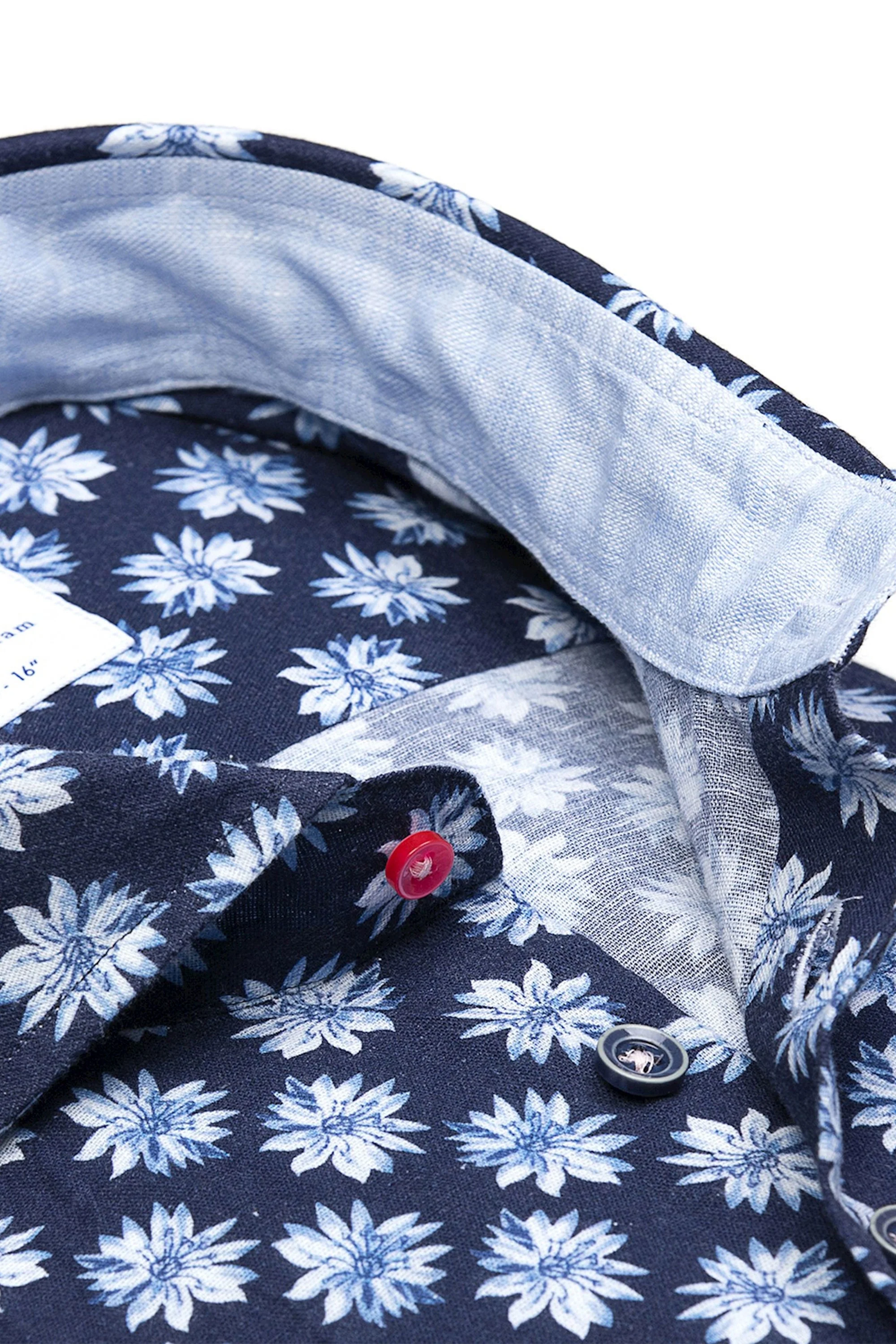 R2 Floral Linen Shirt Blue - Image 2