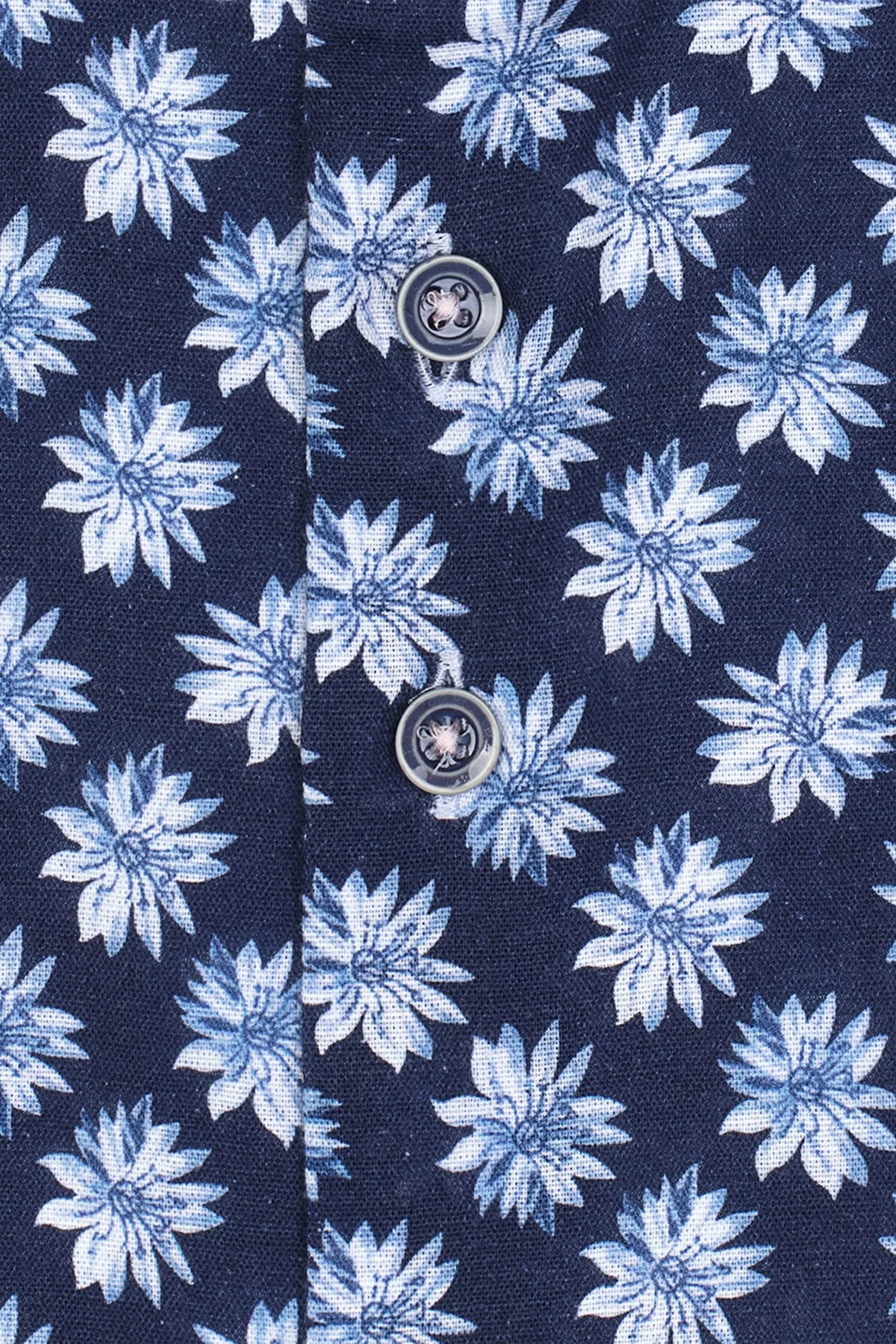 R2 Floral Linen Shirt Blue - Image 3