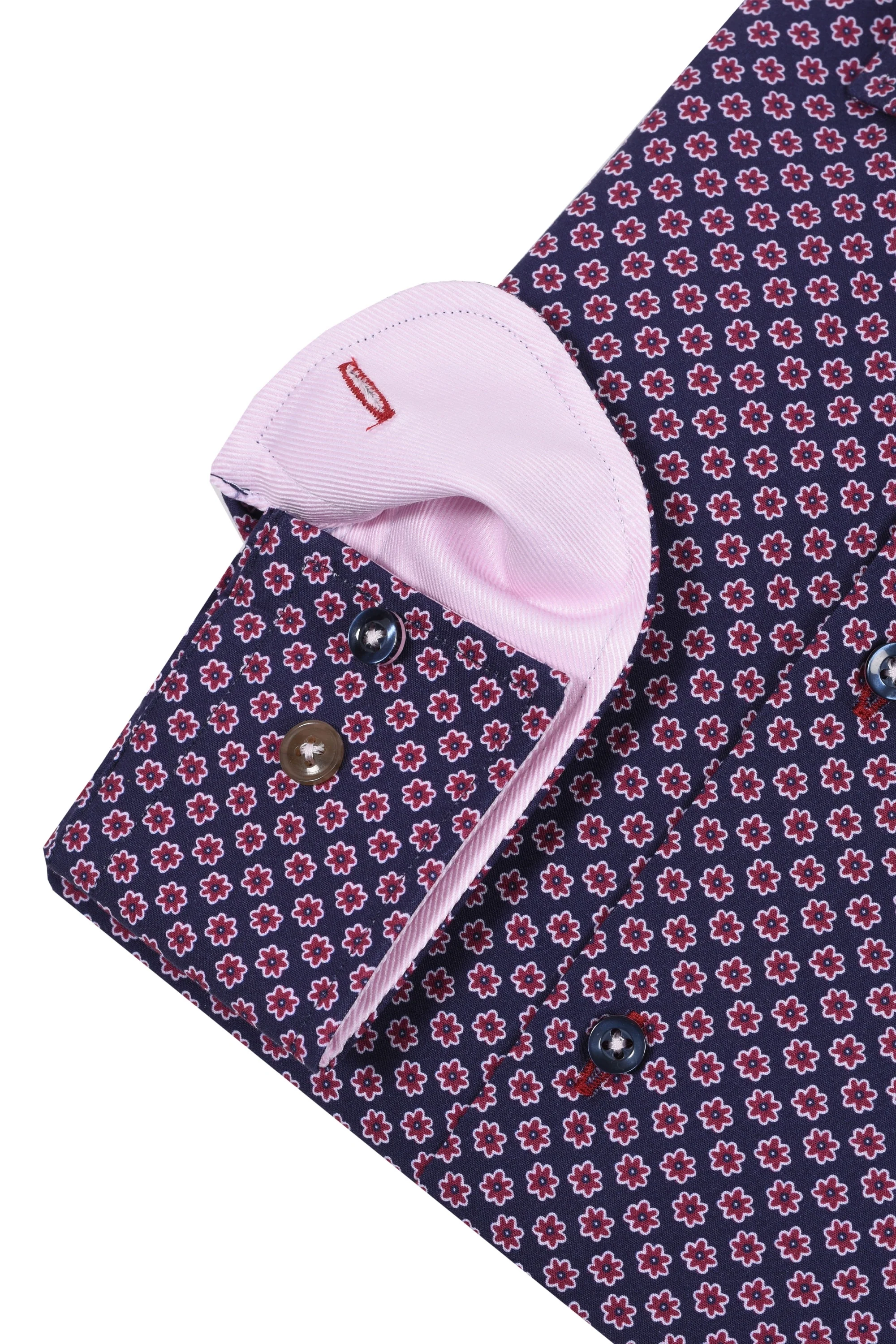 R2 Floral Print Shirt Navy And Pink - Image 3