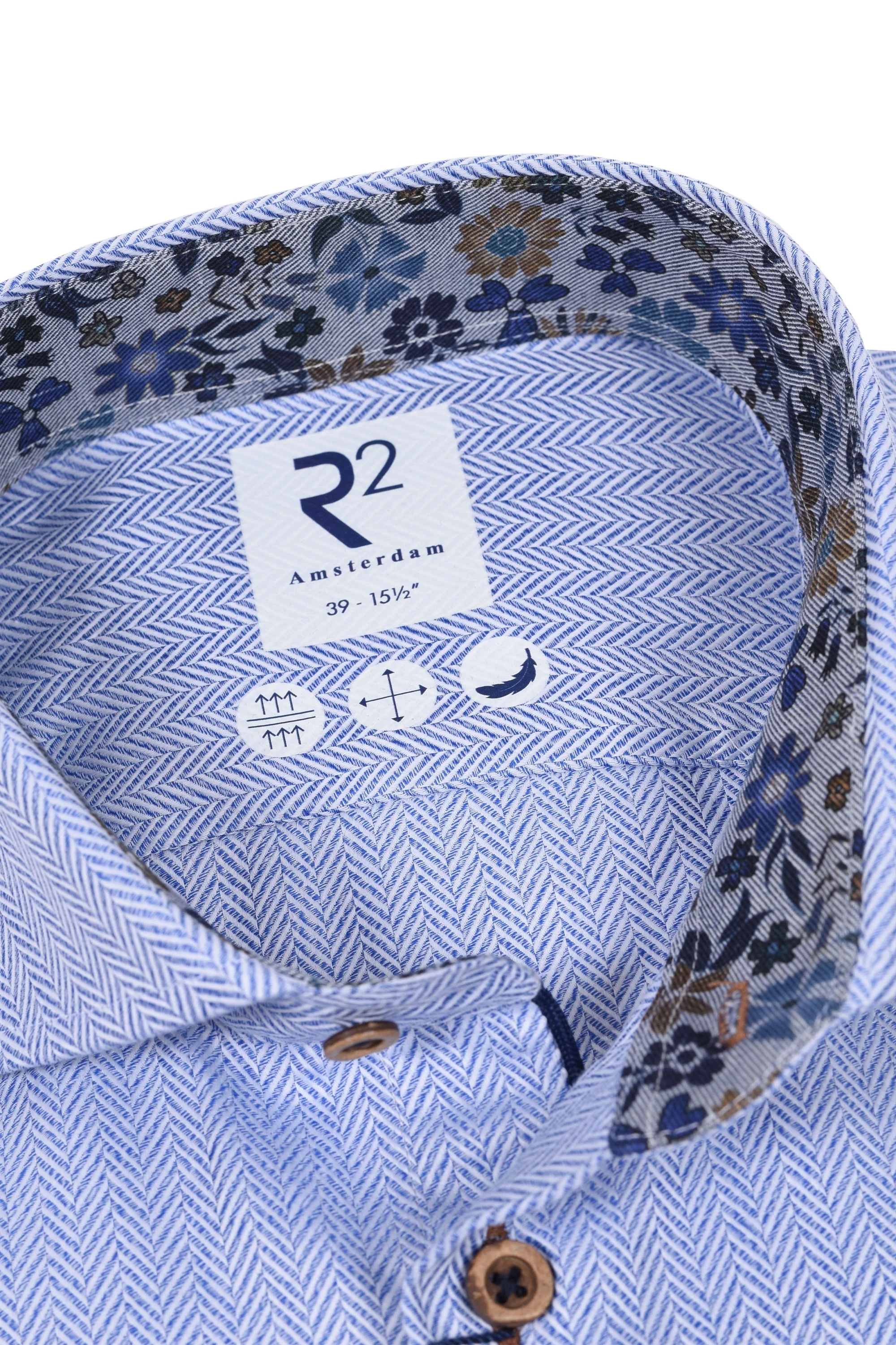 R2 Herringbone Shirt Blue - Image 2