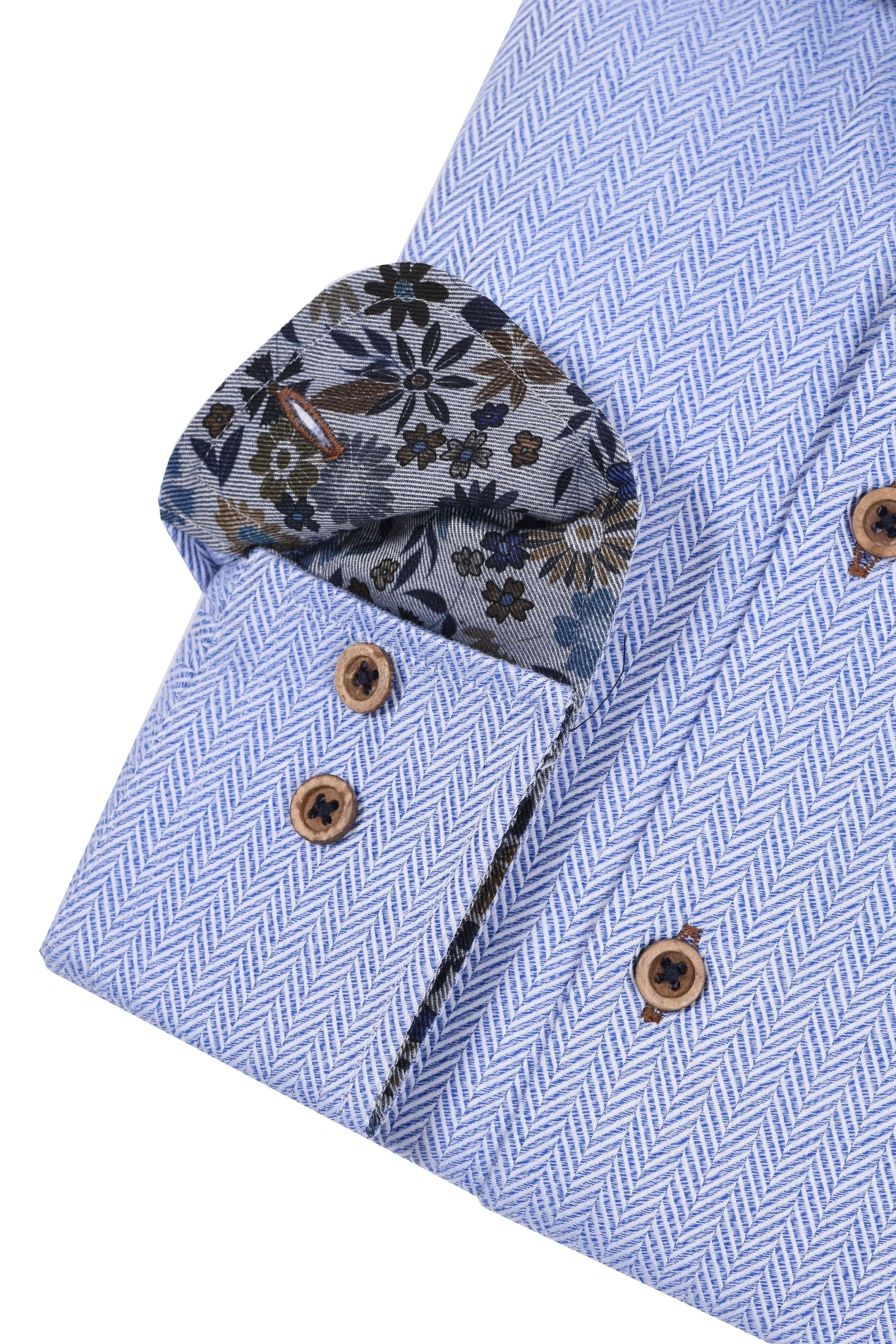 R2 Herringbone Shirt Blue - Image 3